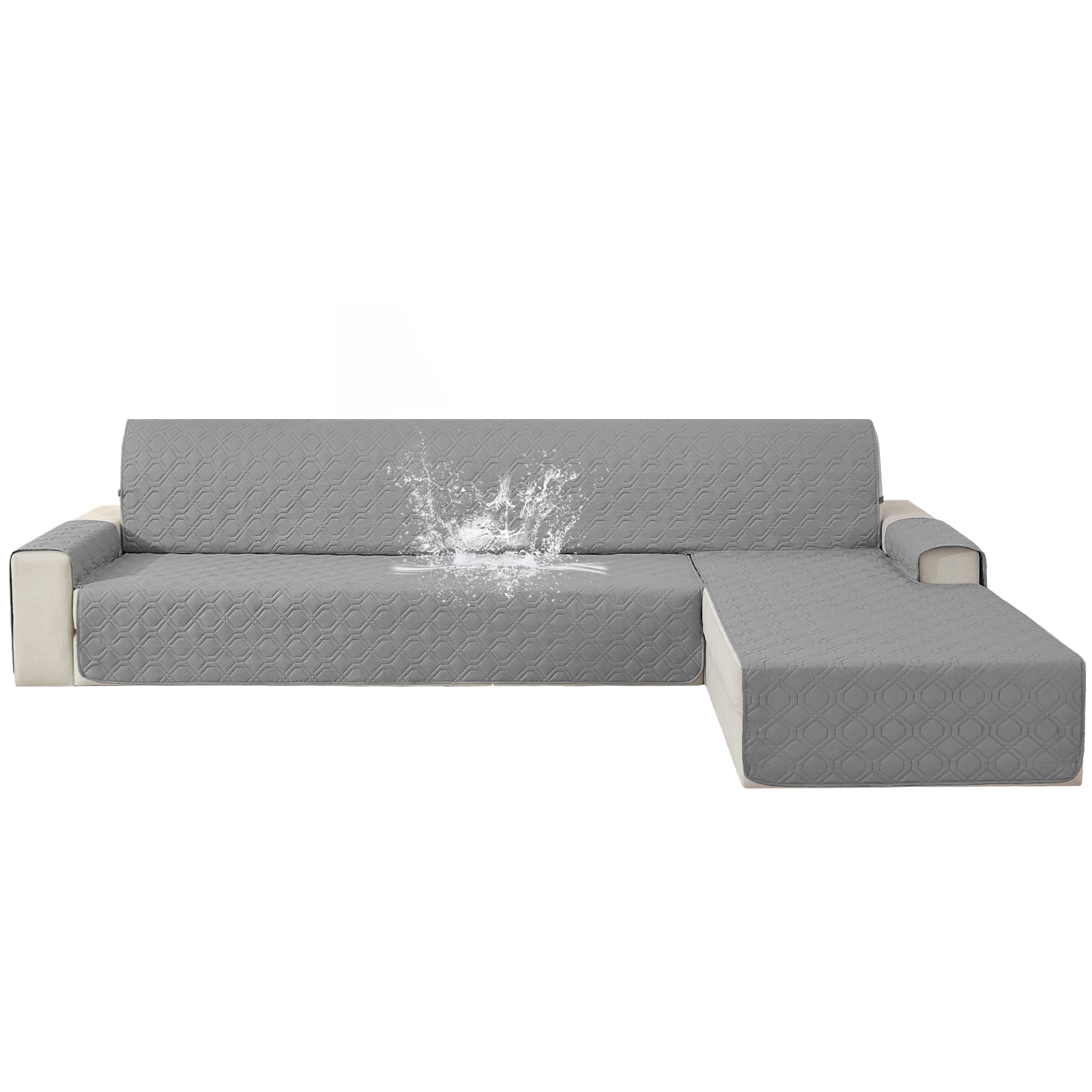 2 Seater Chaise canapé couverture imperméable Reversible antidérapant