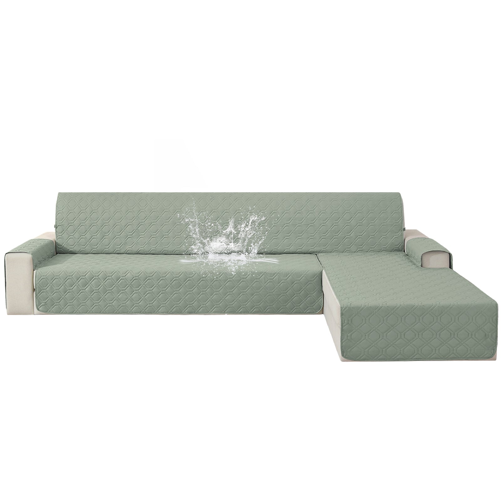 2 Seater Chaise canapé couverture imperméable Reversible antidérapant