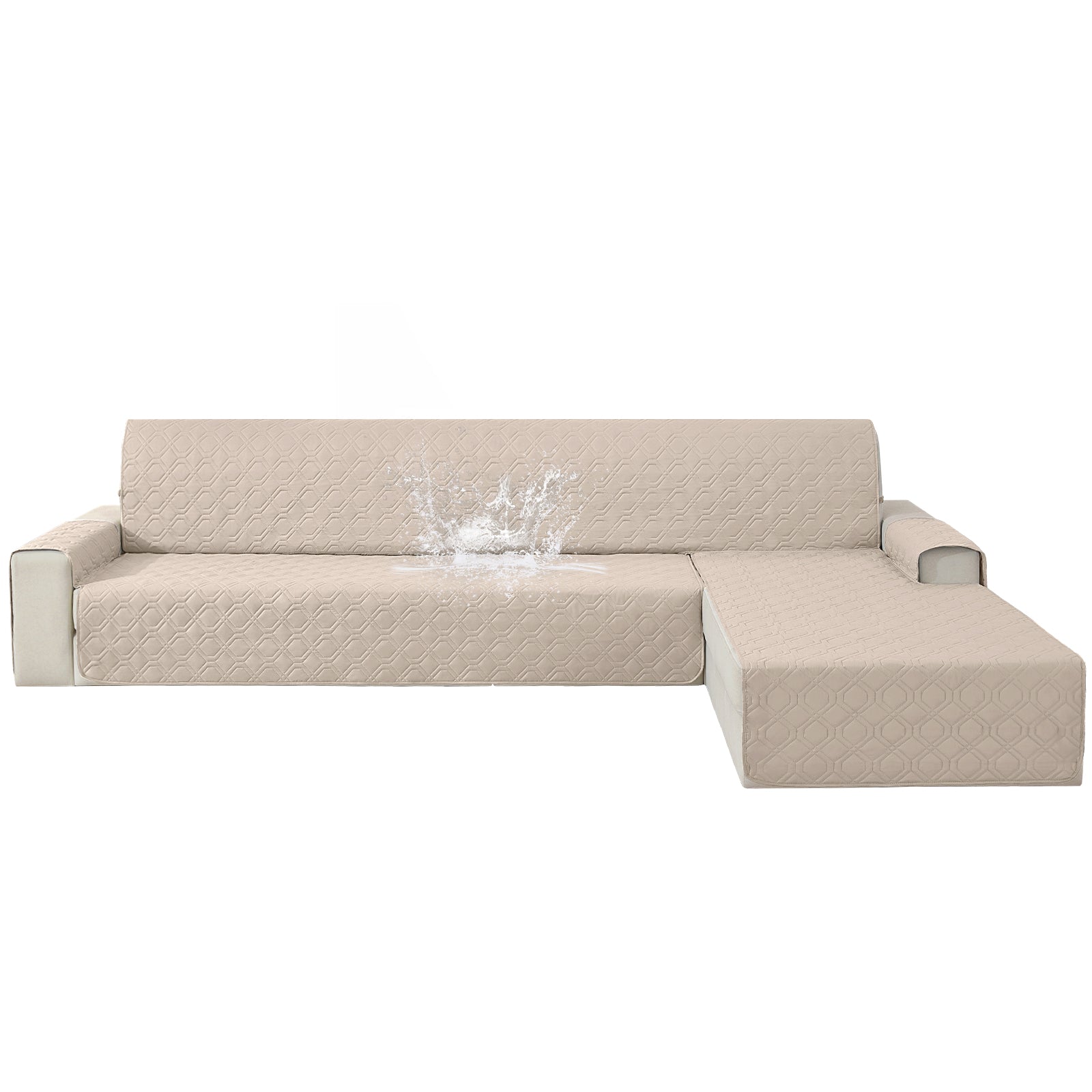 2 Seater Chaise canapé couverture imperméable Reversible antidérapant