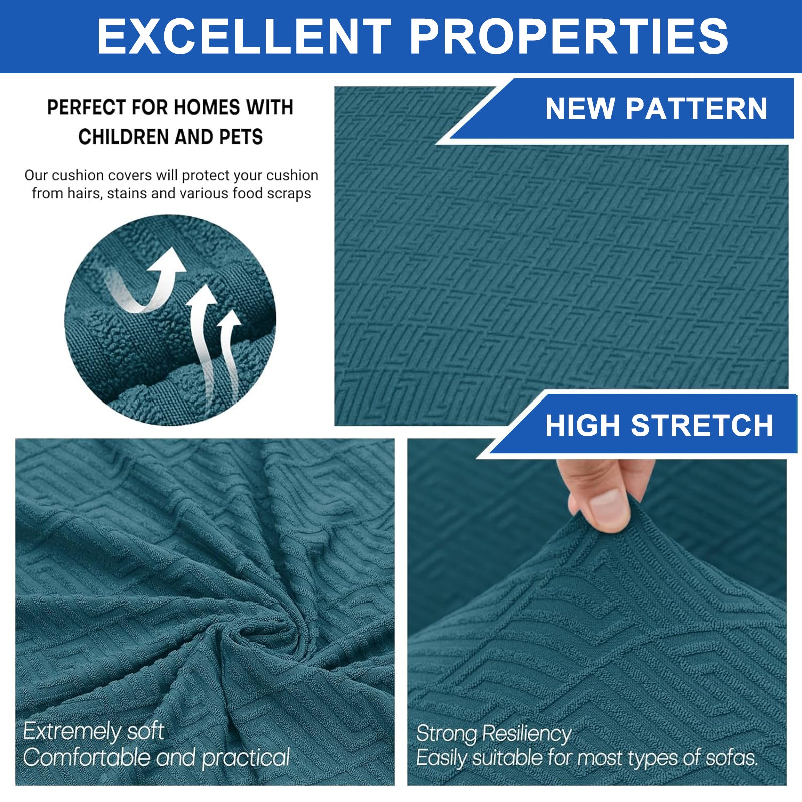 YSTYLE 6 Pieces Stretch Chair Covers With Backrest Soft Fabric