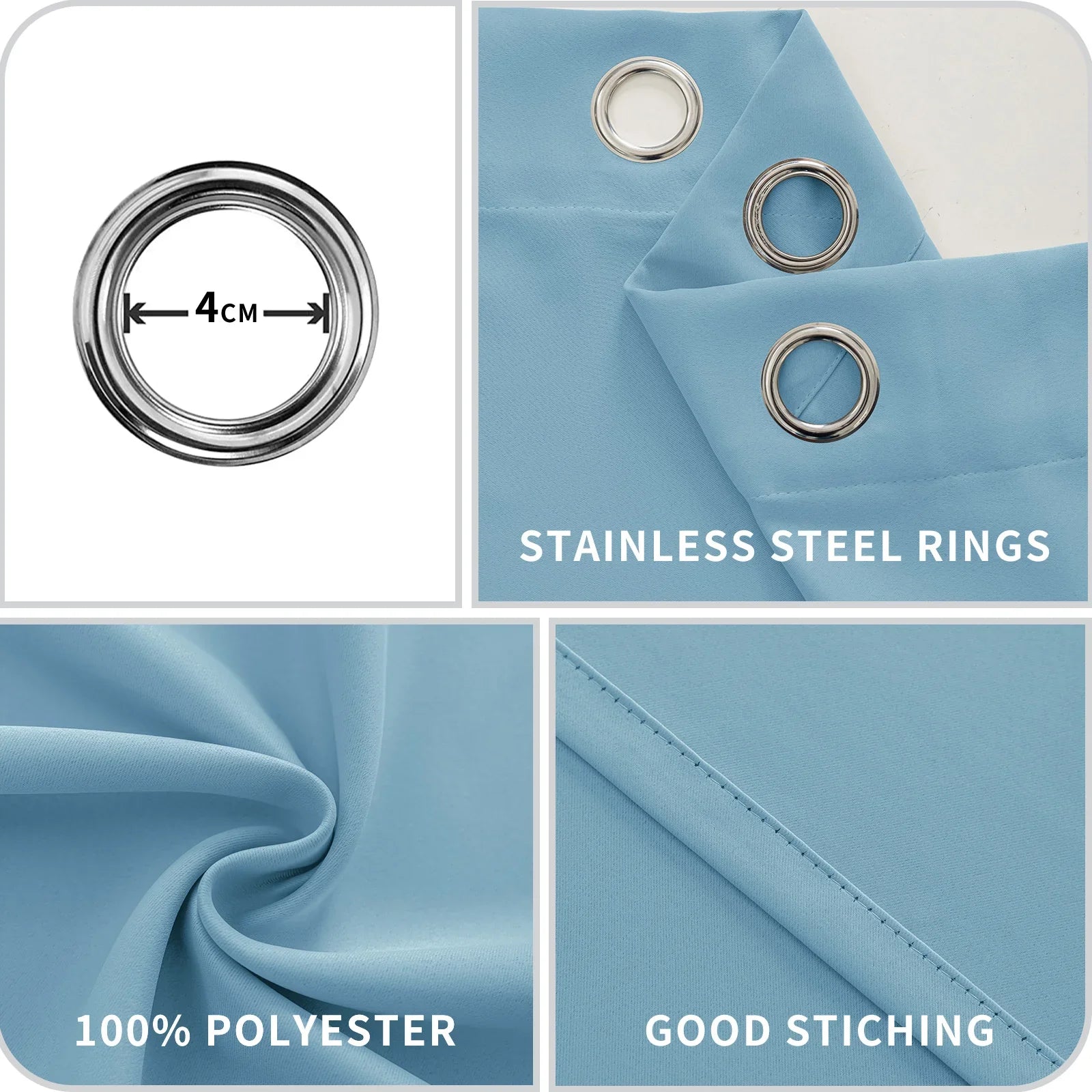 YSTYLE 2 Pieces Waterproof Blackout Curtains Thermal Insulated-YSTYLE