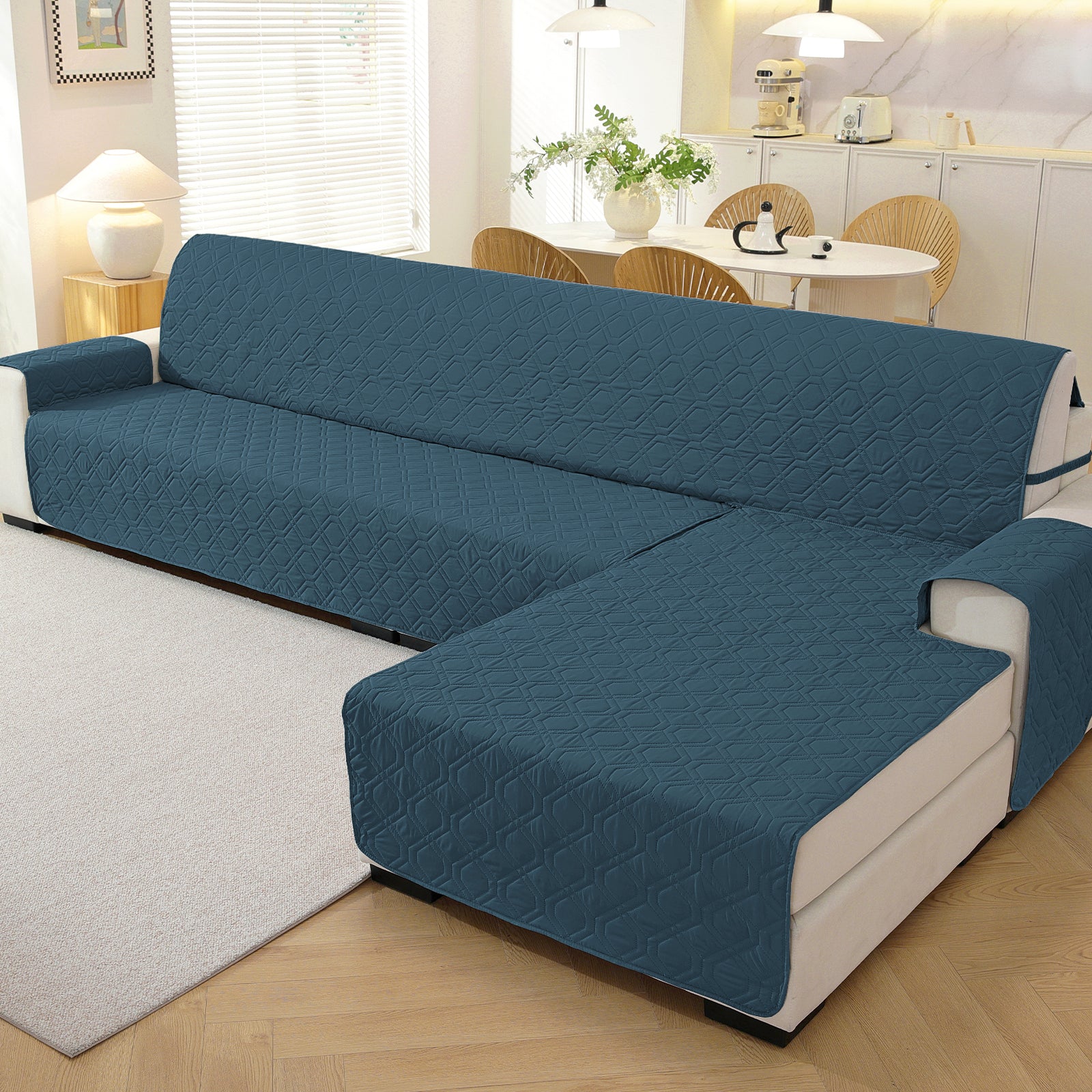 2 Seater Chaise canapé couverture imperméable Reversible antidérapant