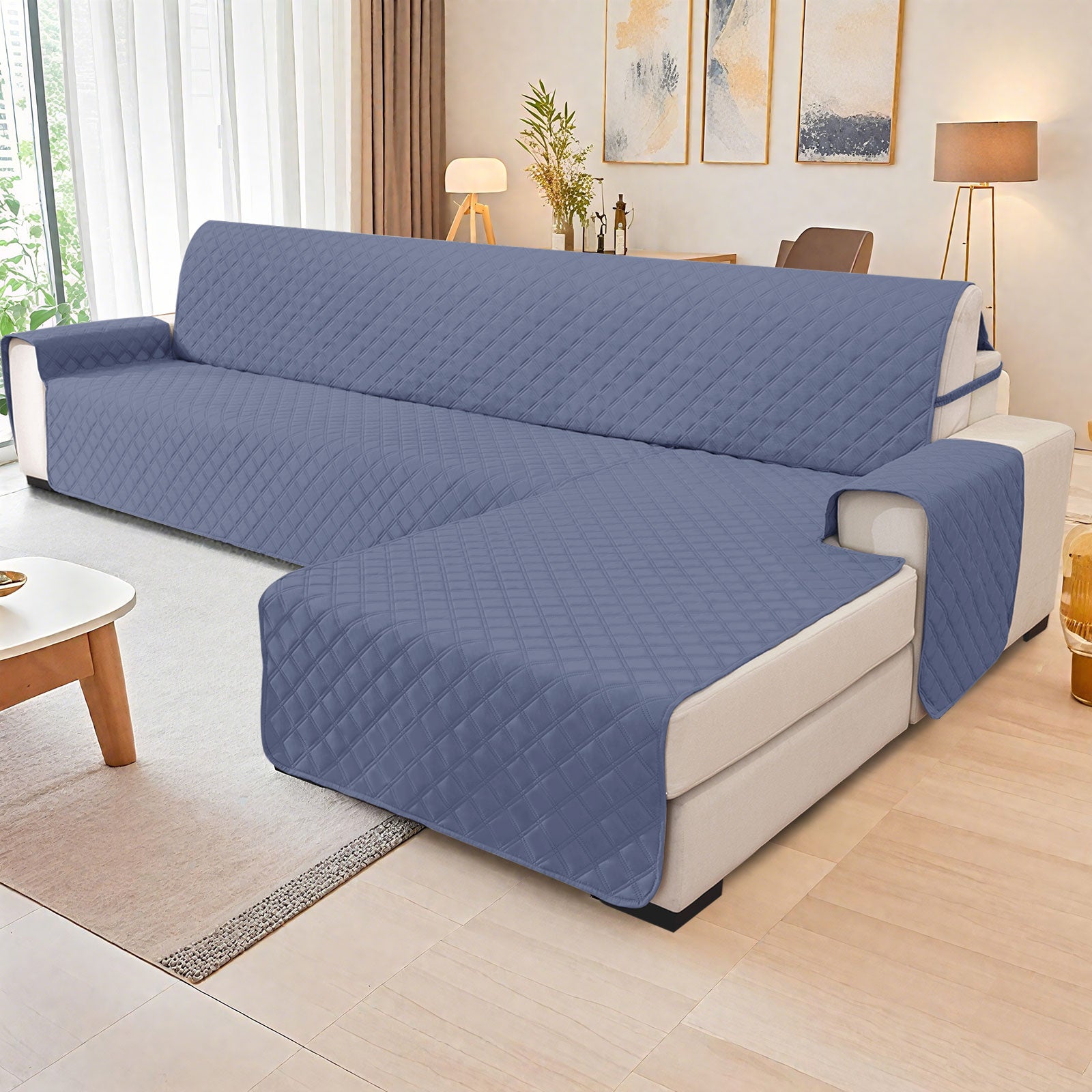 YSTYLE 100% Waterproof 3 Seater Corner Sofa Cover Reversible L Shape