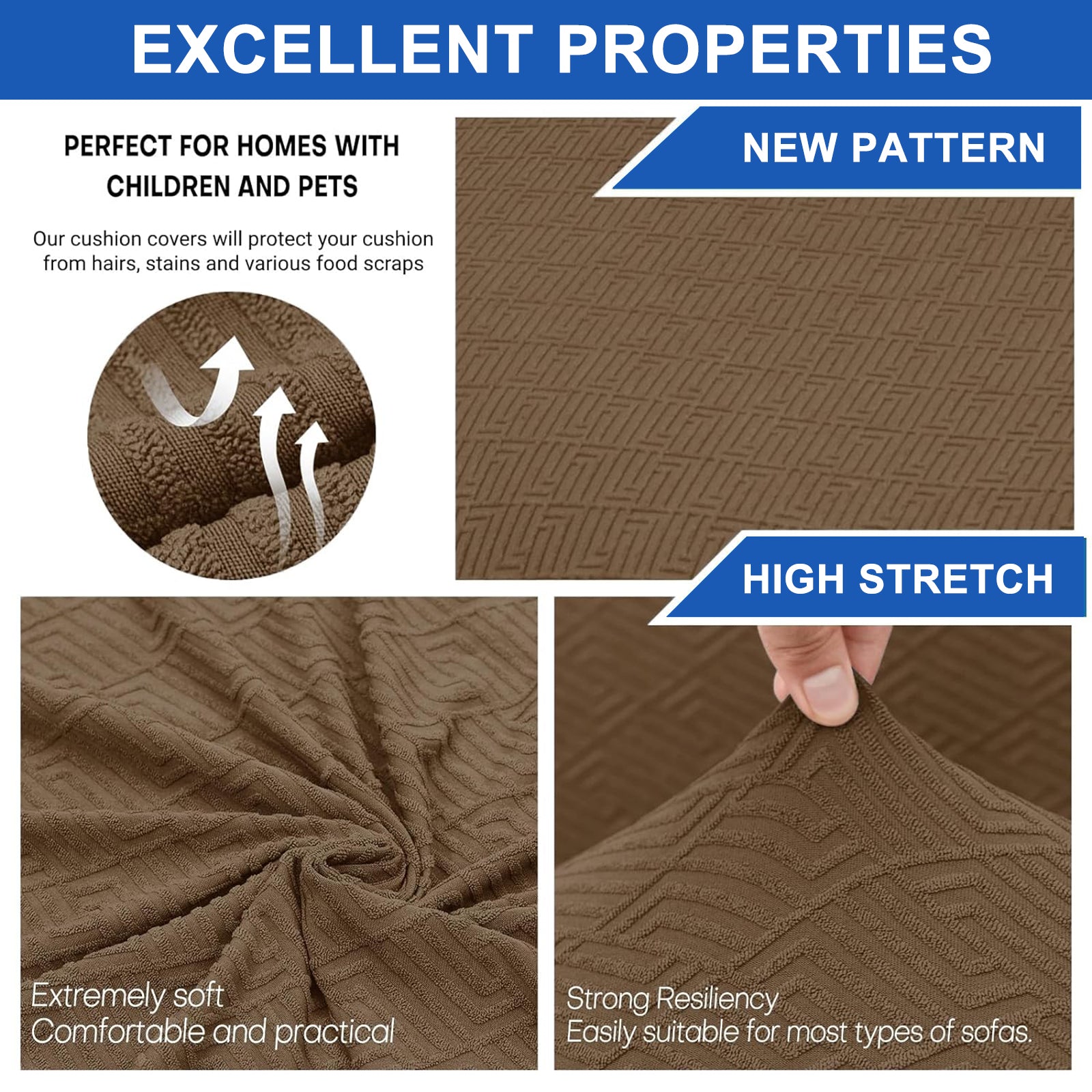 2 Coperture Elastiche per Sedie con Schienale in Tessuto Morbido YSTYLE