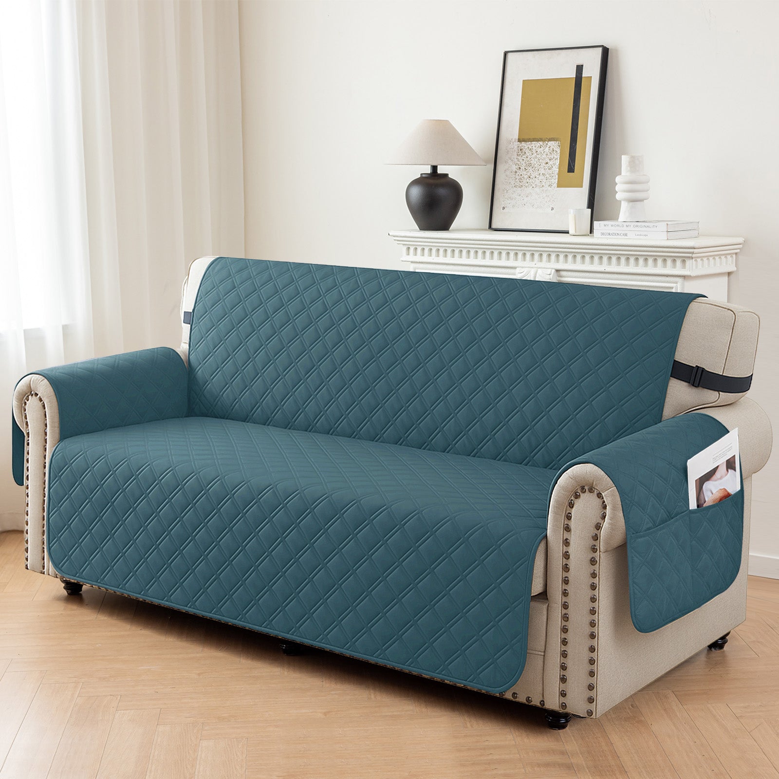 Ystyle 100% Waterproof 2 Seater Sofa Cover with Side Pockets-YSTYLE