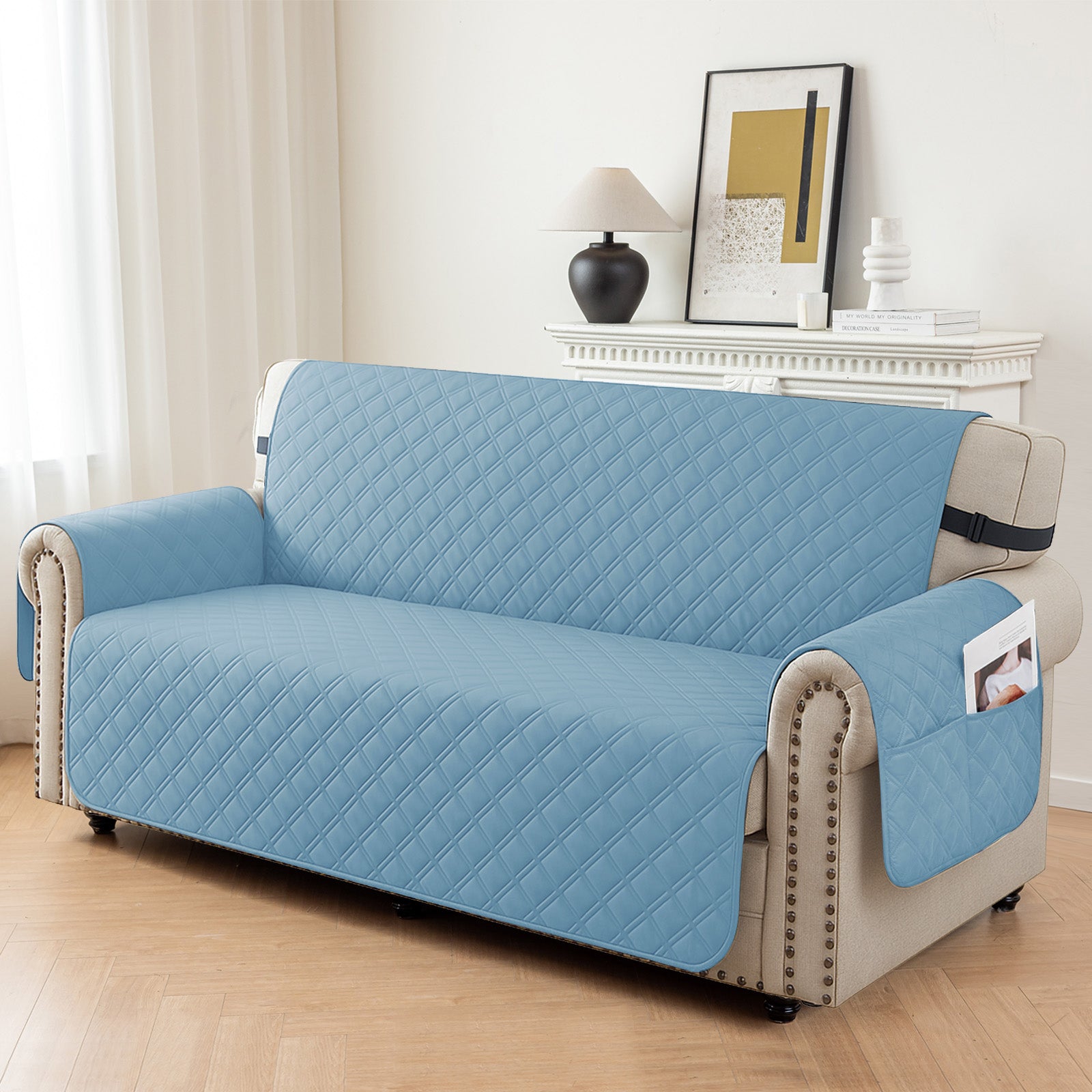 Ystyle 100% Waterproof 2 Seater Sofa Cover with Side Pockets-YSTYLE