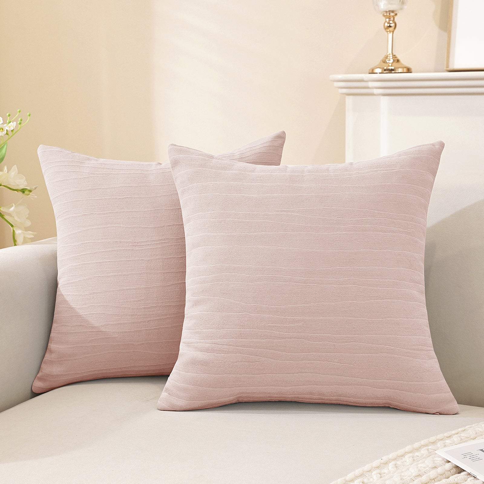 Ystyle 2 Pieces Cushion Covers Sofa 60 x 60 cm, Minimalist Colourful Cushion Cover, Invisible Zipper, Decorative Pillowcases, Sofa Living Room, Bedroom