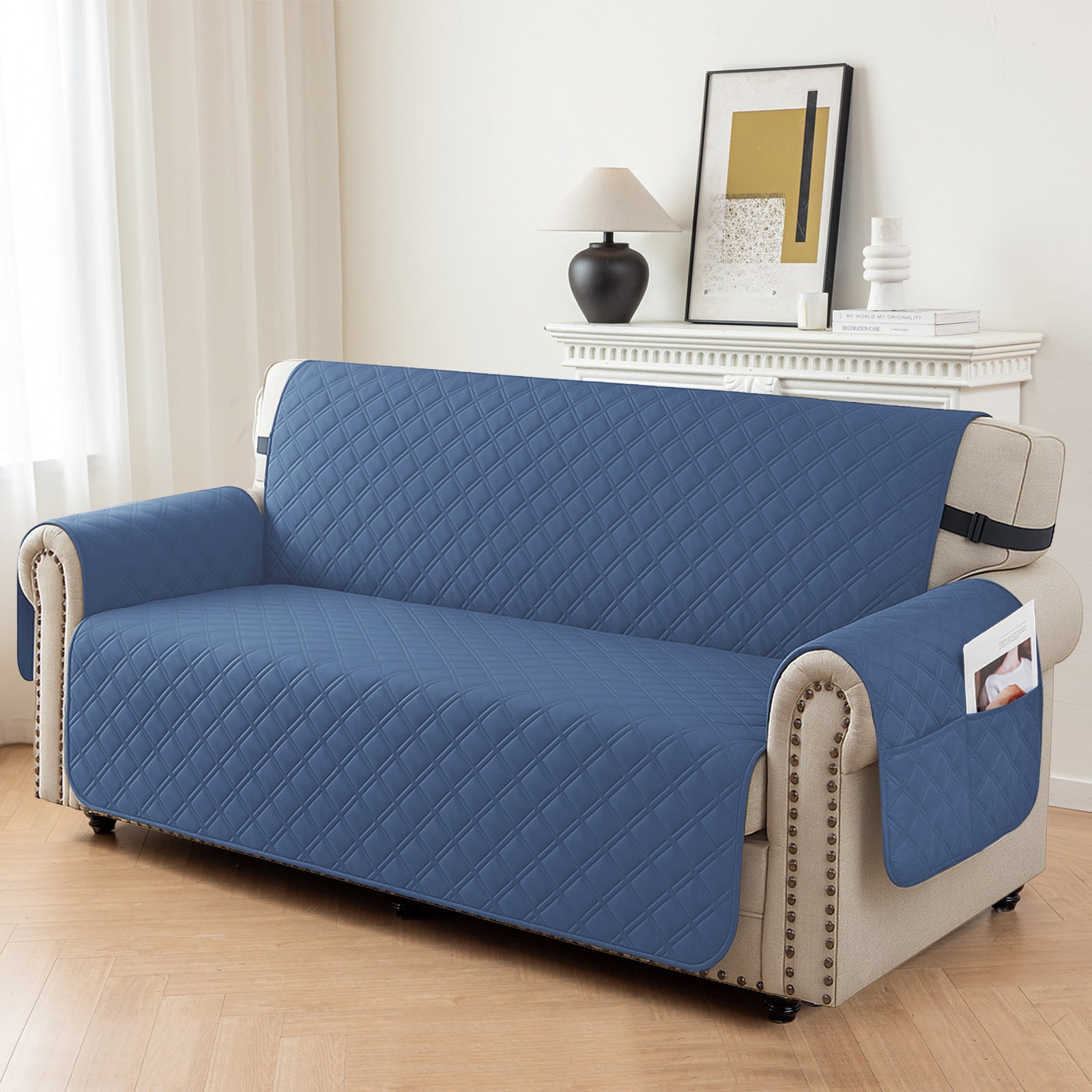 Ystyle 100% Waterproof 4 Seater Sofa Cover with Side Pockets