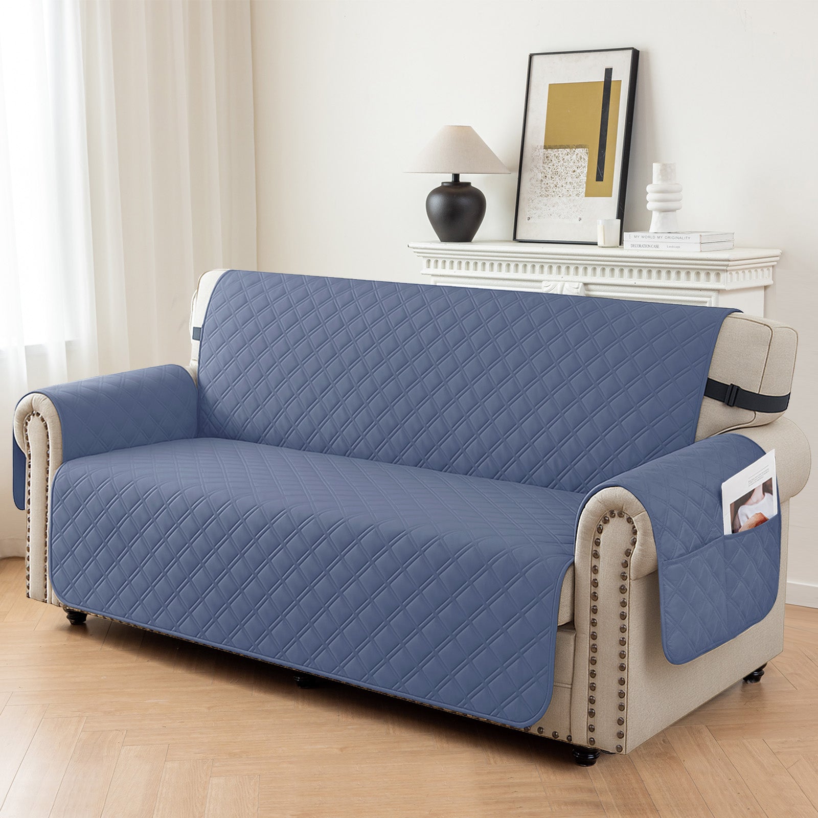 Ystyle 100% Waterproof 2 Seater Sofa Cover with Side Pockets-YSTYLE