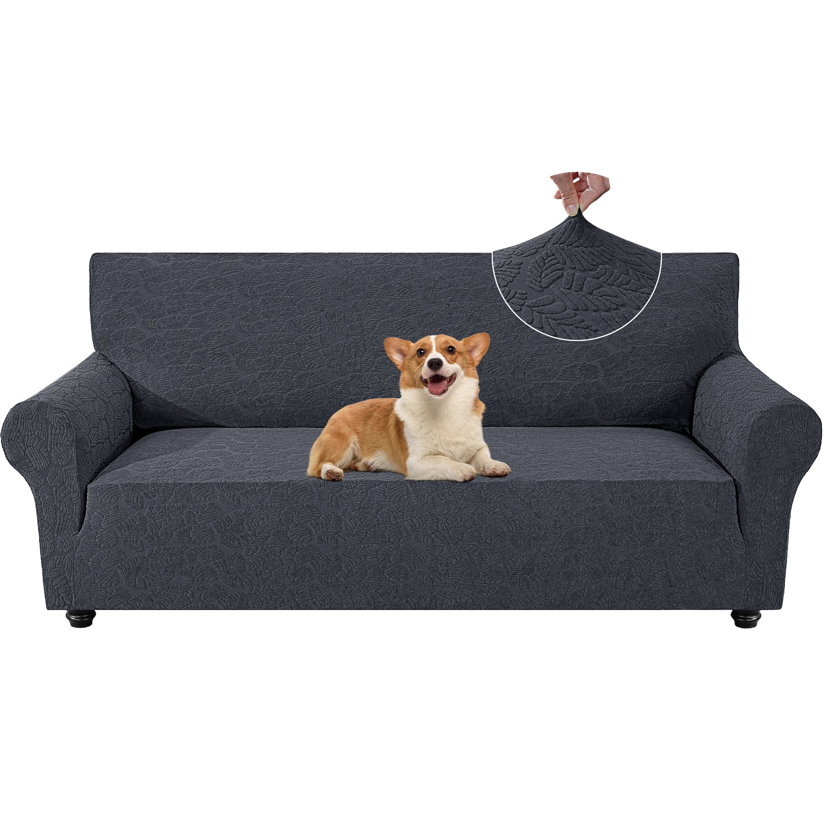 YSTYLE Stretch 4 Seater Sofa Cover with Armrests Anti Slip-YSTYLE