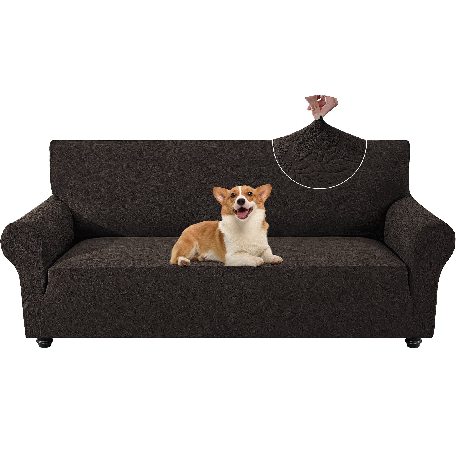 YSTYLE Stretch 4 Seater Sofa Cover with Armrests Anti Slip-YSTYLE