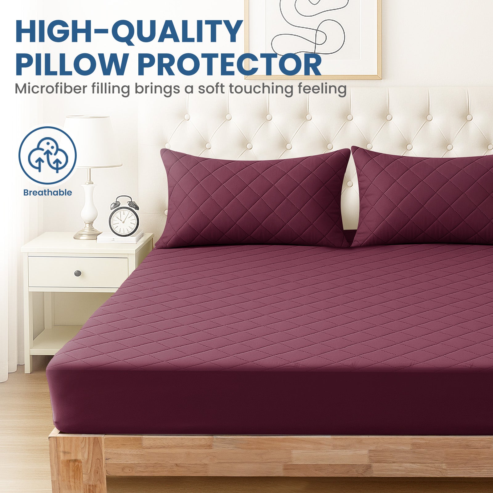 YSTYLE 2 Pieces Waterproof Bed Pillowcases 50x80cm Anti Mite-YSTYLE