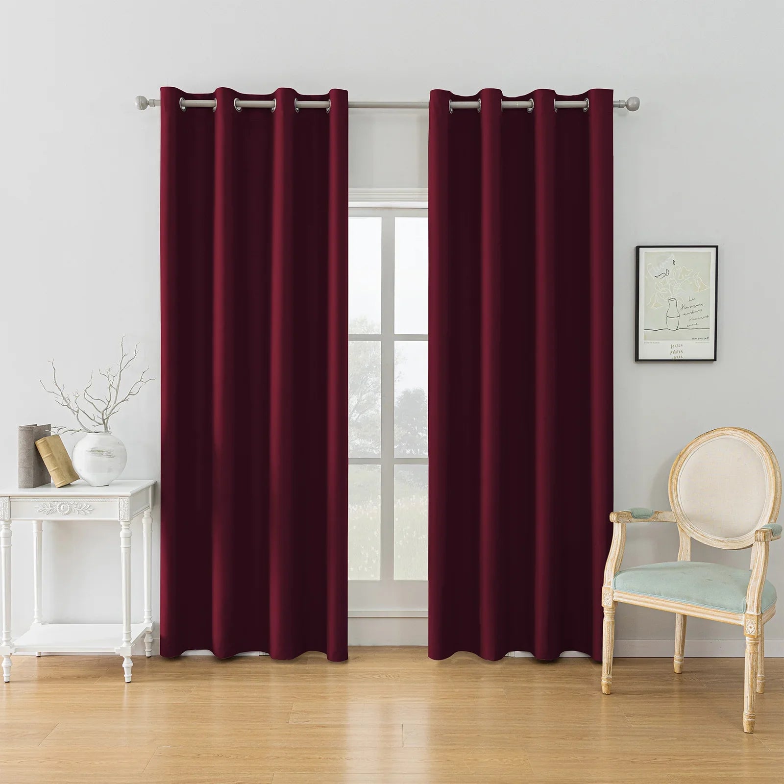 YSTYLE 2 Pieces Waterproof Blackout Curtains Thermal Insulated-YSTYLE