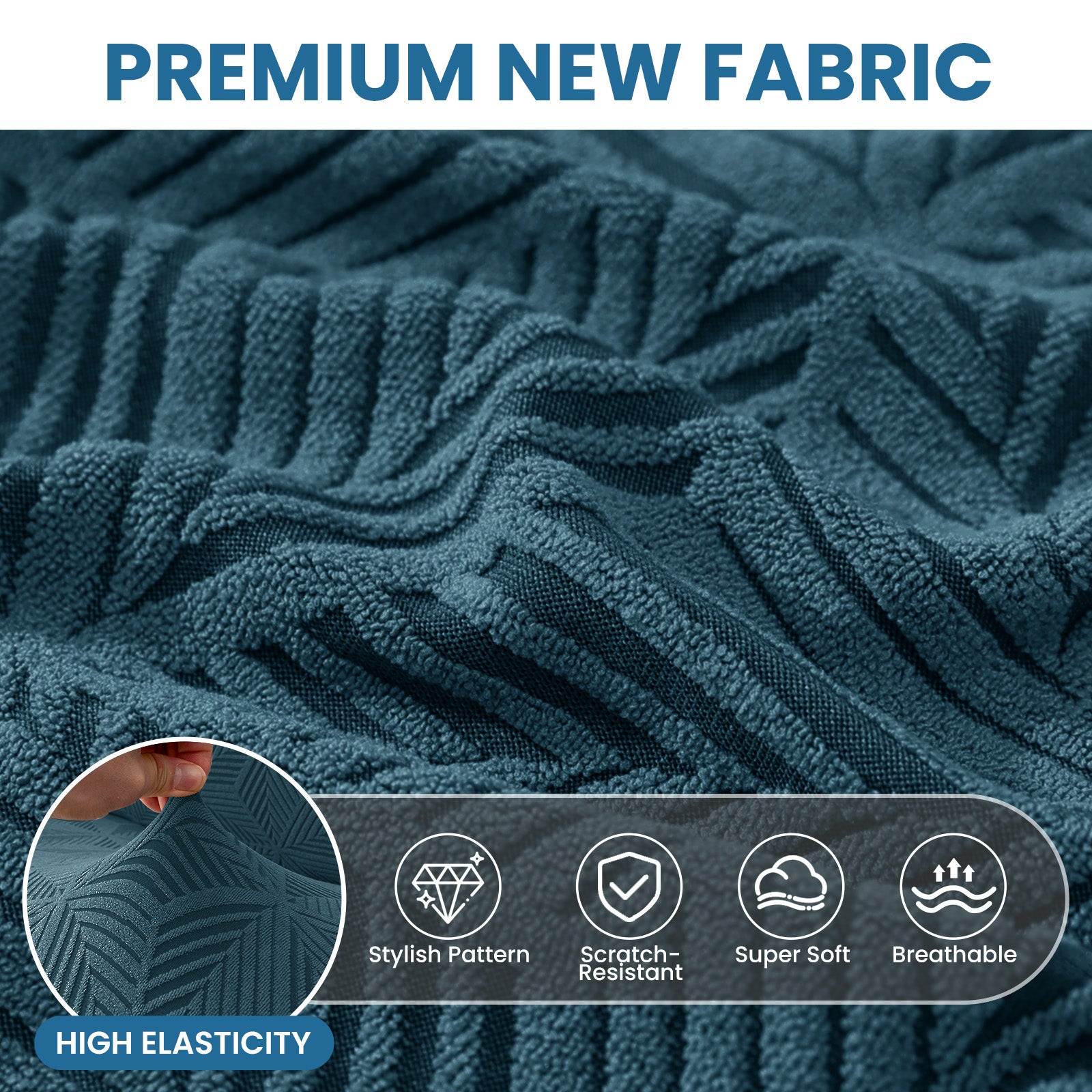 Ystyle Stretch 4 Seater Sofa Cover with Armrests Geometric Pattern Anti Slip-YSTYLE