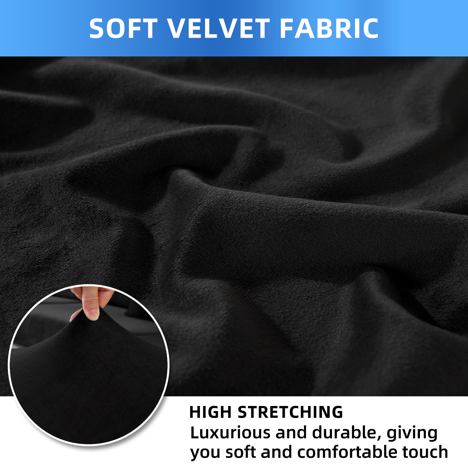 YSTYLE 6 pezzi di coprisedie in velluto elasticizzato con schienale