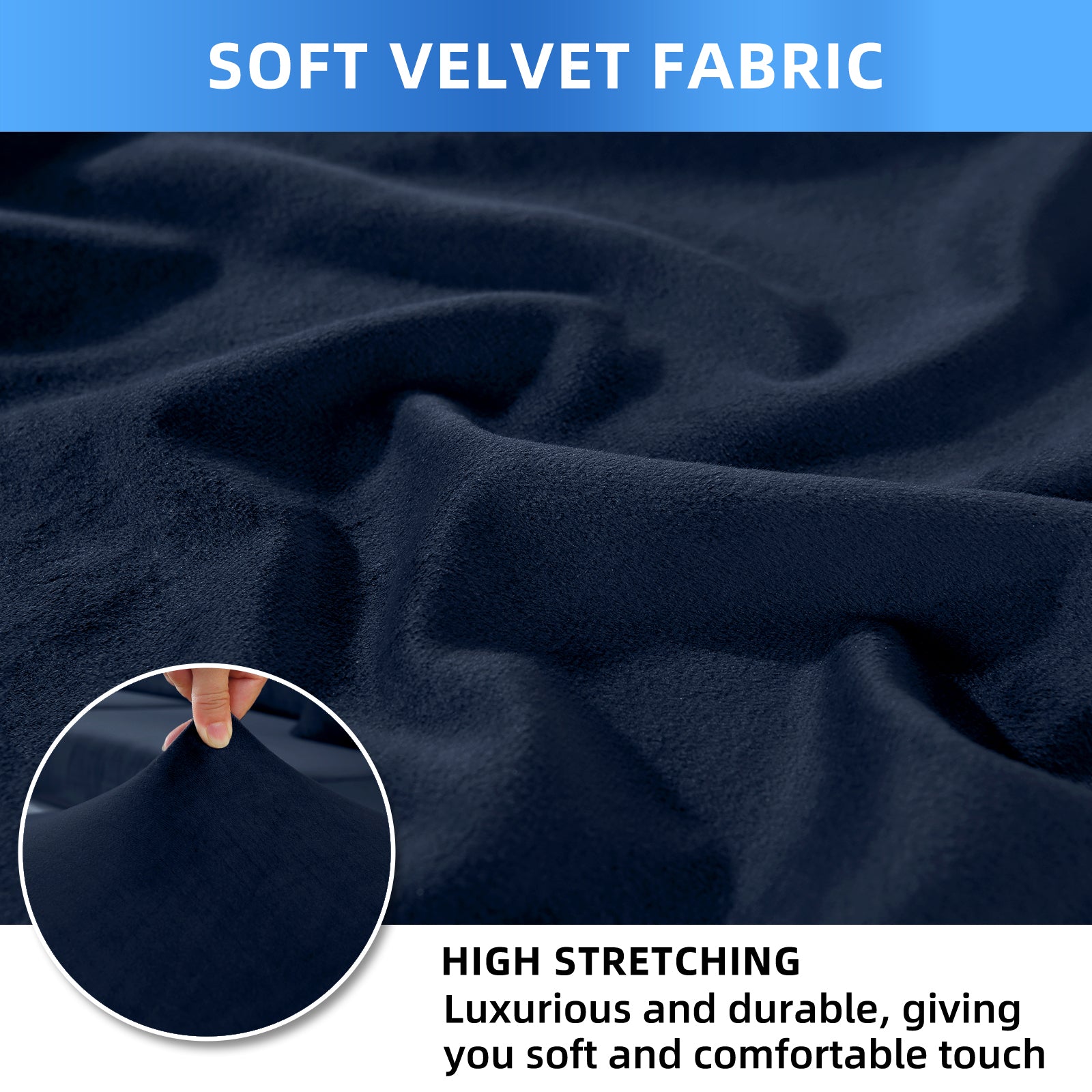 YSTYLE 6 pezzi di coprisedie in velluto elasticizzato con schienale