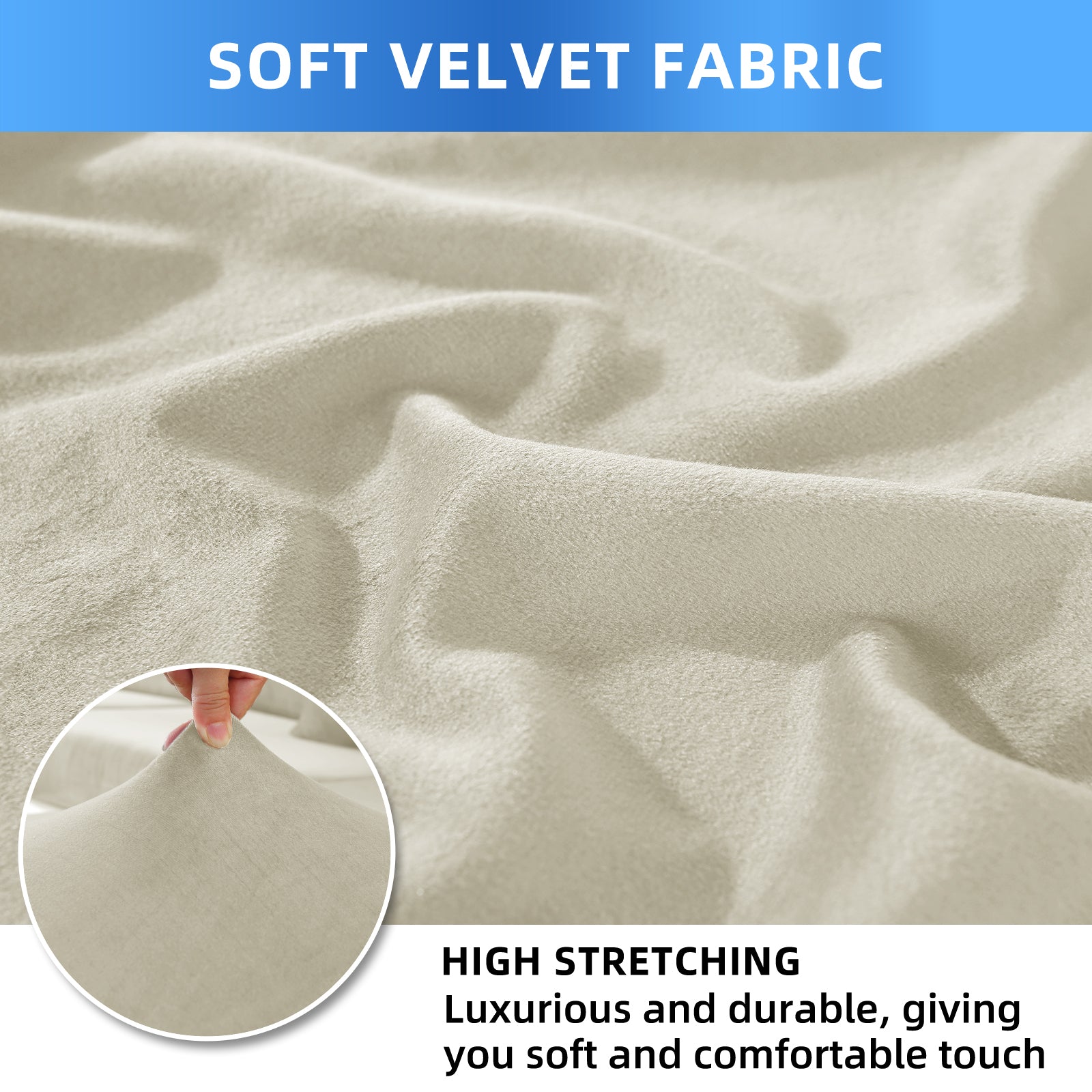 YSTYLE 6 pezzi di coprisedie in velluto elasticizzato con schienale