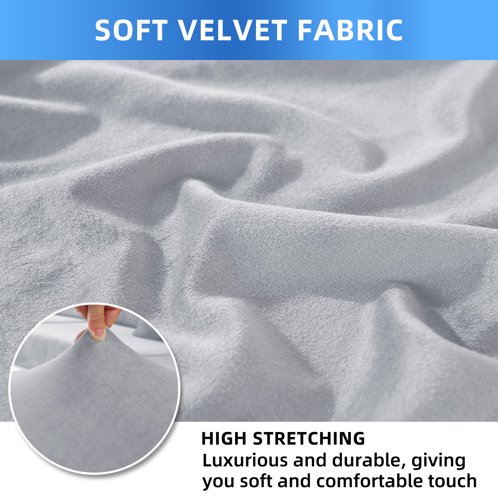 YSTYLE 6 pezzi di coprisedie in velluto elasticizzato con schienale