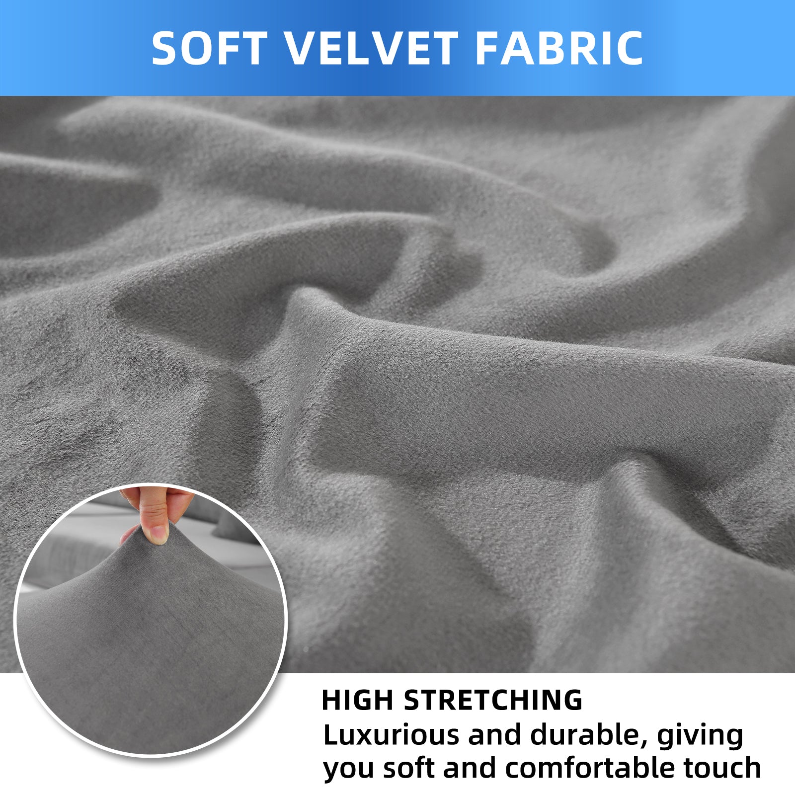 YSTYLE 6 pezzi di coprisedie in velluto elasticizzato con schienale