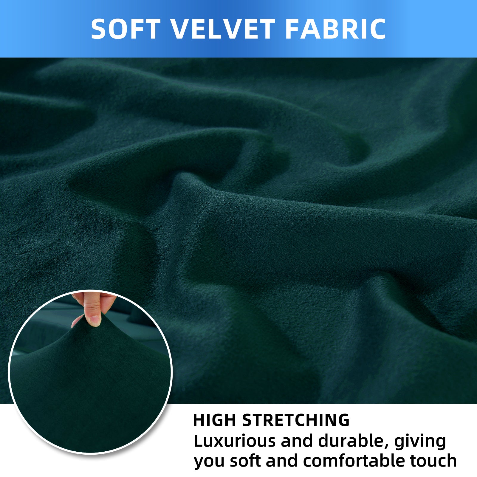 YSTYLE 6 pezzi di coprisedie in velluto elasticizzato con schienale