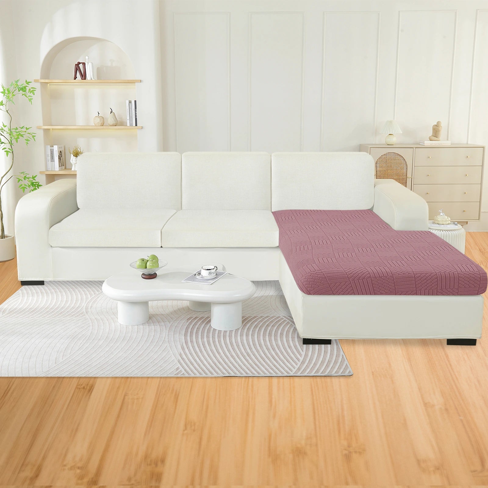 YSTYLE L-Shape Sofa Cushion Cover – Stretch Fit, Elastic Bottom, Universal Use, Anti-Slip, Full Protection-Five Line