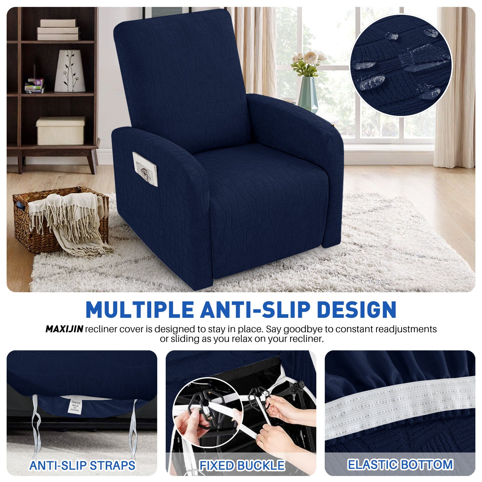 Ystyle 100% Waterproof Recliner Chair Cover Stretch Couch Cover Washable Slipcover Furniture Protector for Pets