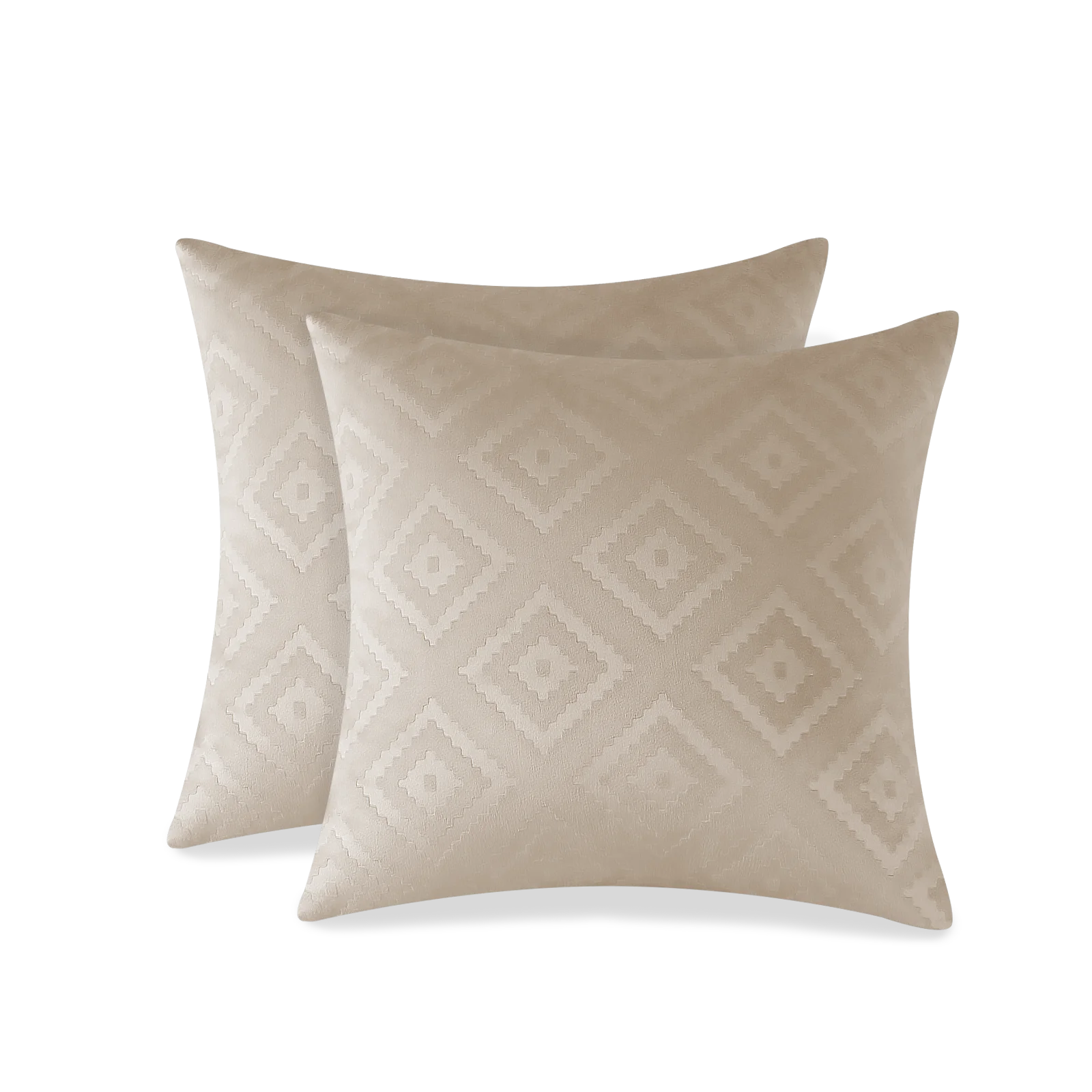 YSTYLE Velvet Sofa Cushion Covers, Decorative Throw Pillow Covers, 2 pcs, Hidden Zipper-Square shape