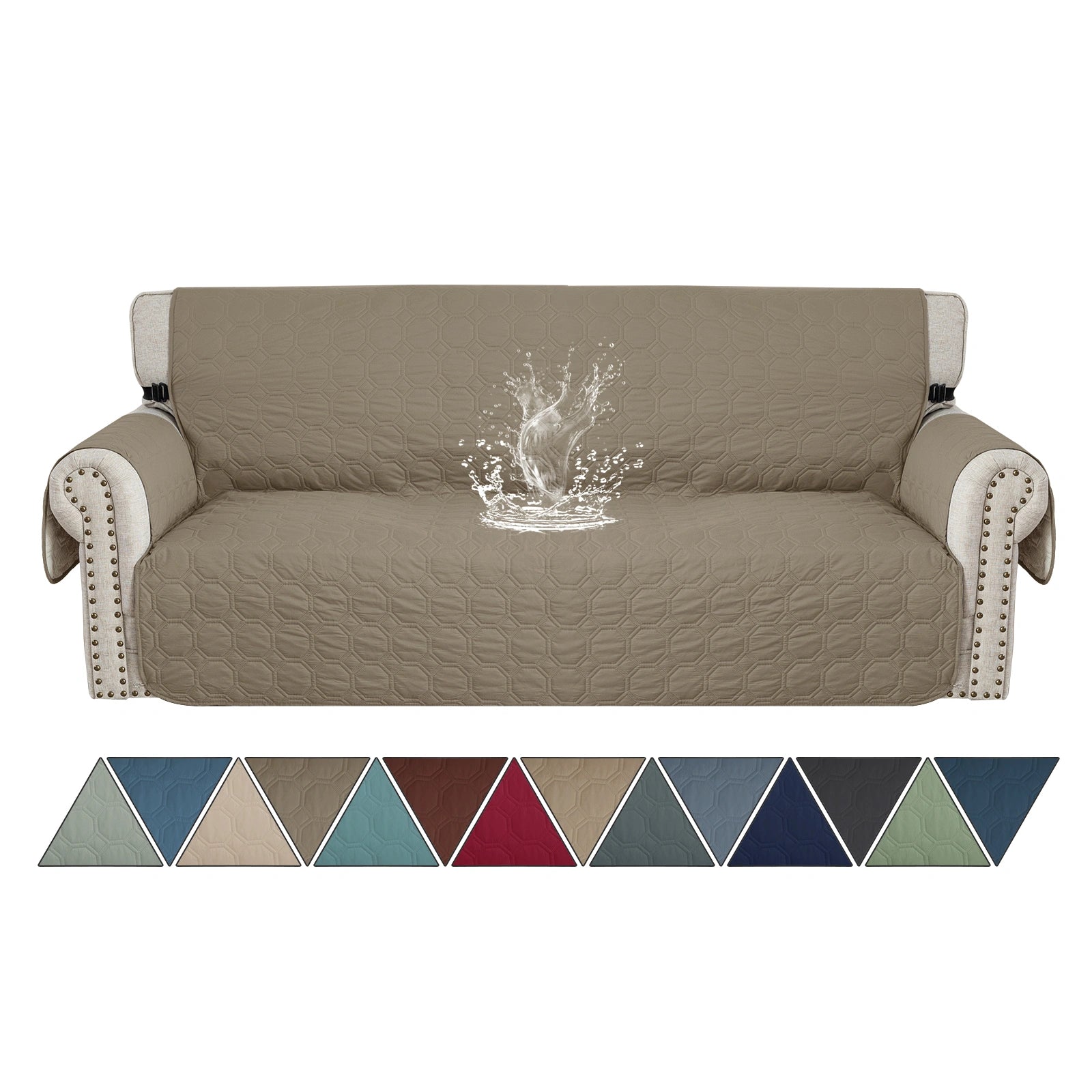 YSTYLE Waterproof 4 Seater Sofa Cover with Armrests Anti-Slip-YSTYLE