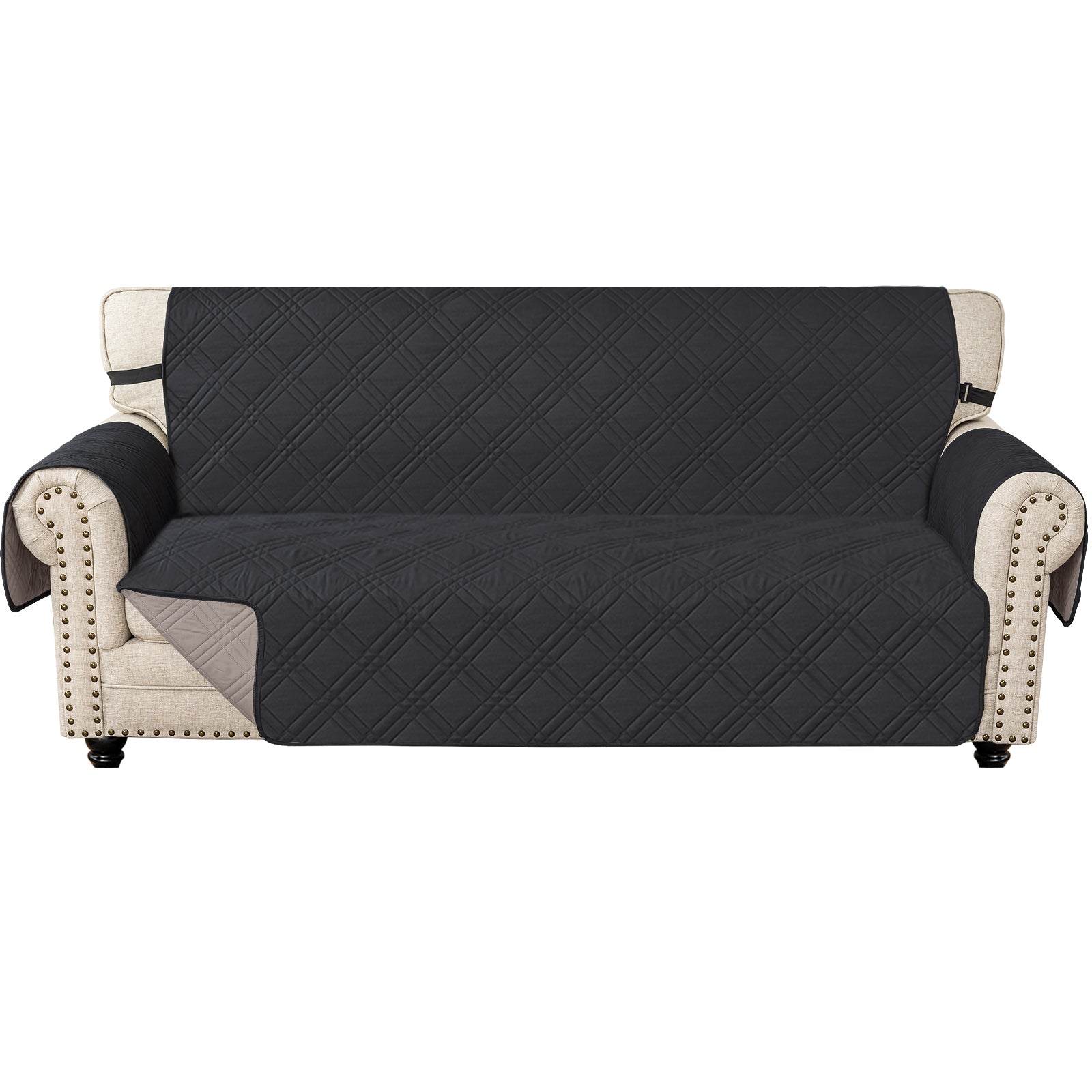 Ystyle Waterproof 3 Seater Sofa Cover with Armrests Side Pockets-YSTYLE