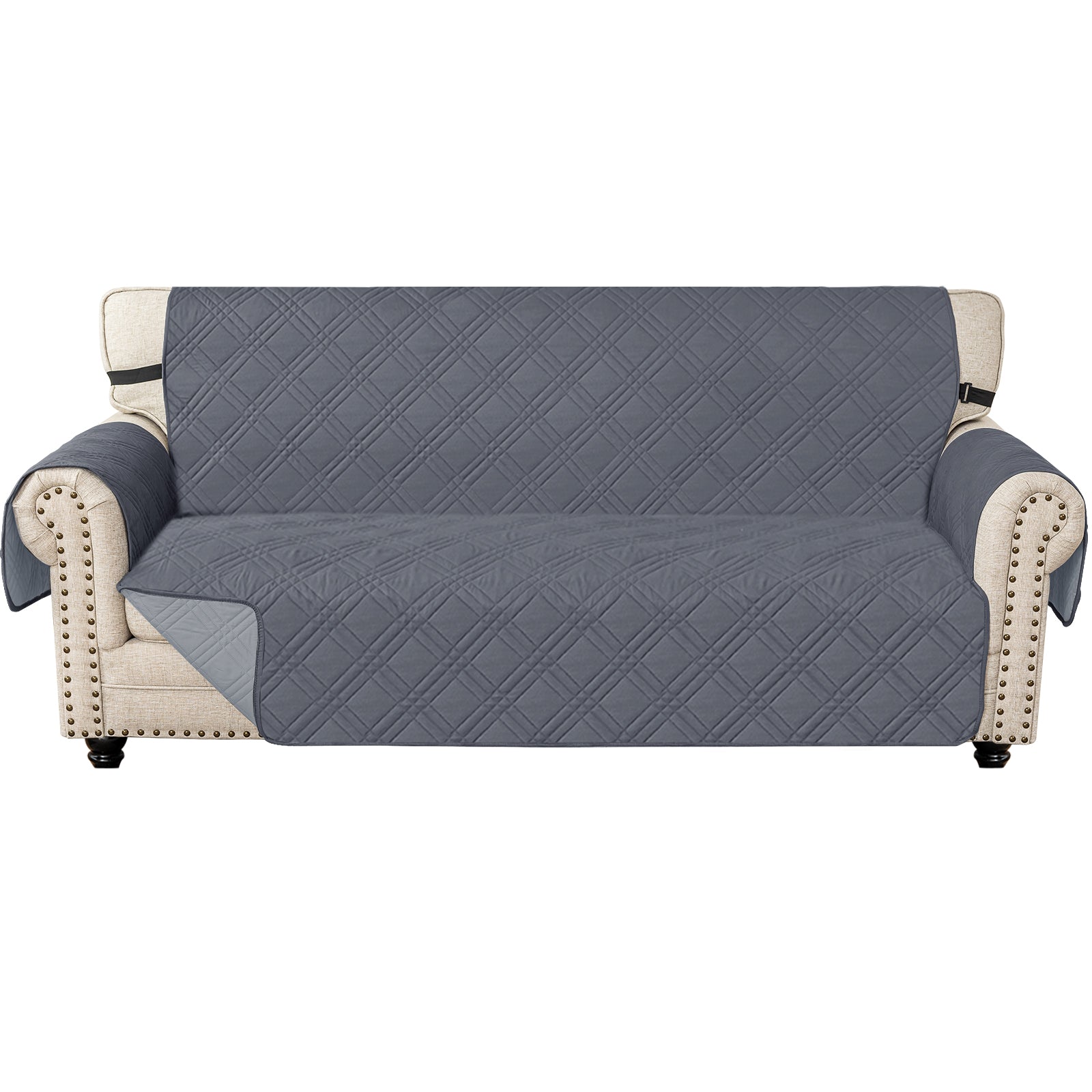 Ystyle Waterproof 3 Seater Sofa Cover with Armrests Side Pockets-YSTYLE