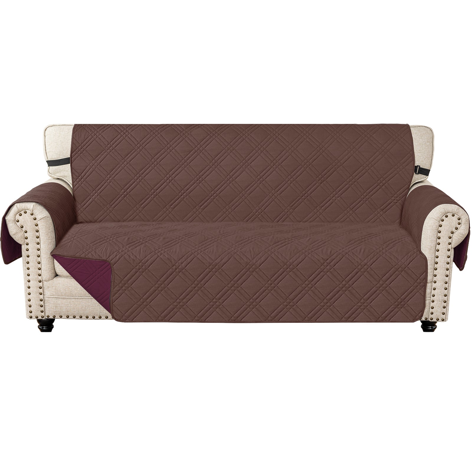 Ystyle Waterproof 3 Seater Sofa Cover with Armrests Side Pockets-YSTYLE