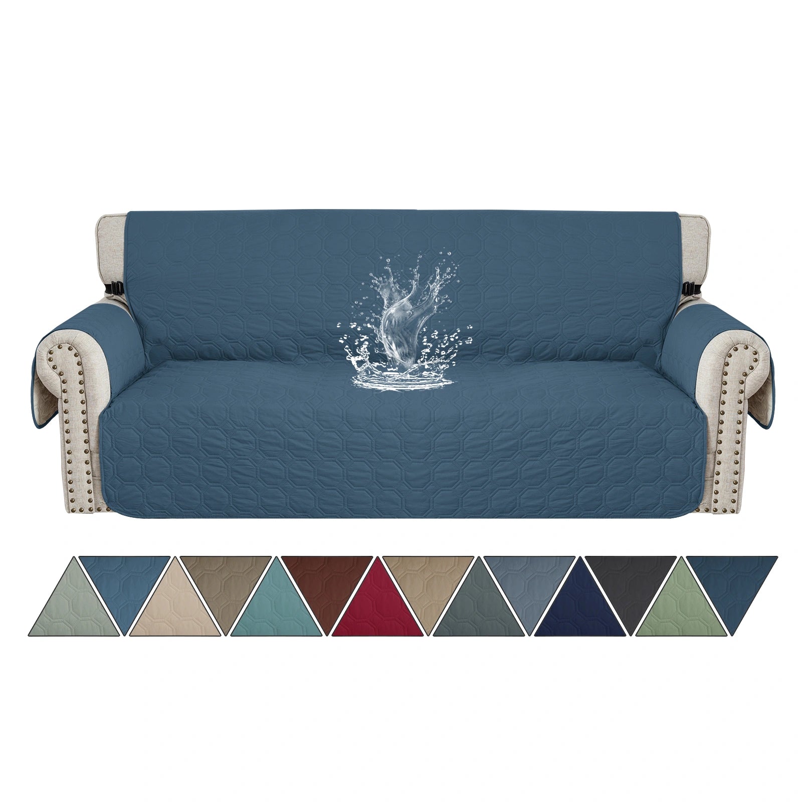 YSTYLE 3 Seater WaterProof Sofa Cover with Armrests,Elegant- for Dogs , Non-Slip and Scratch Resistant Design-Yuanbao Grid