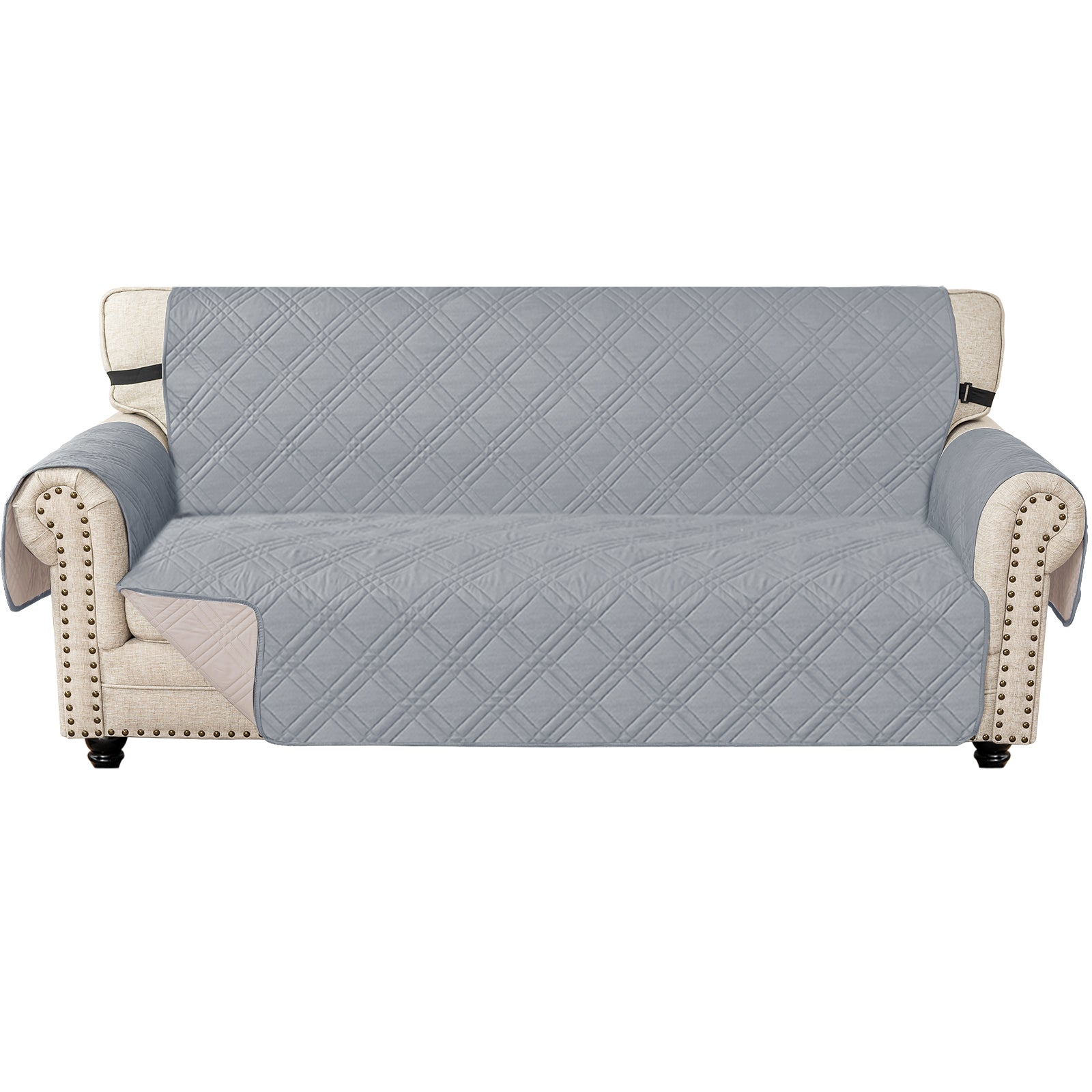 Ystyle Waterproof 3 Seater Sofa Cover with Armrests Side Pockets-YSTYLE