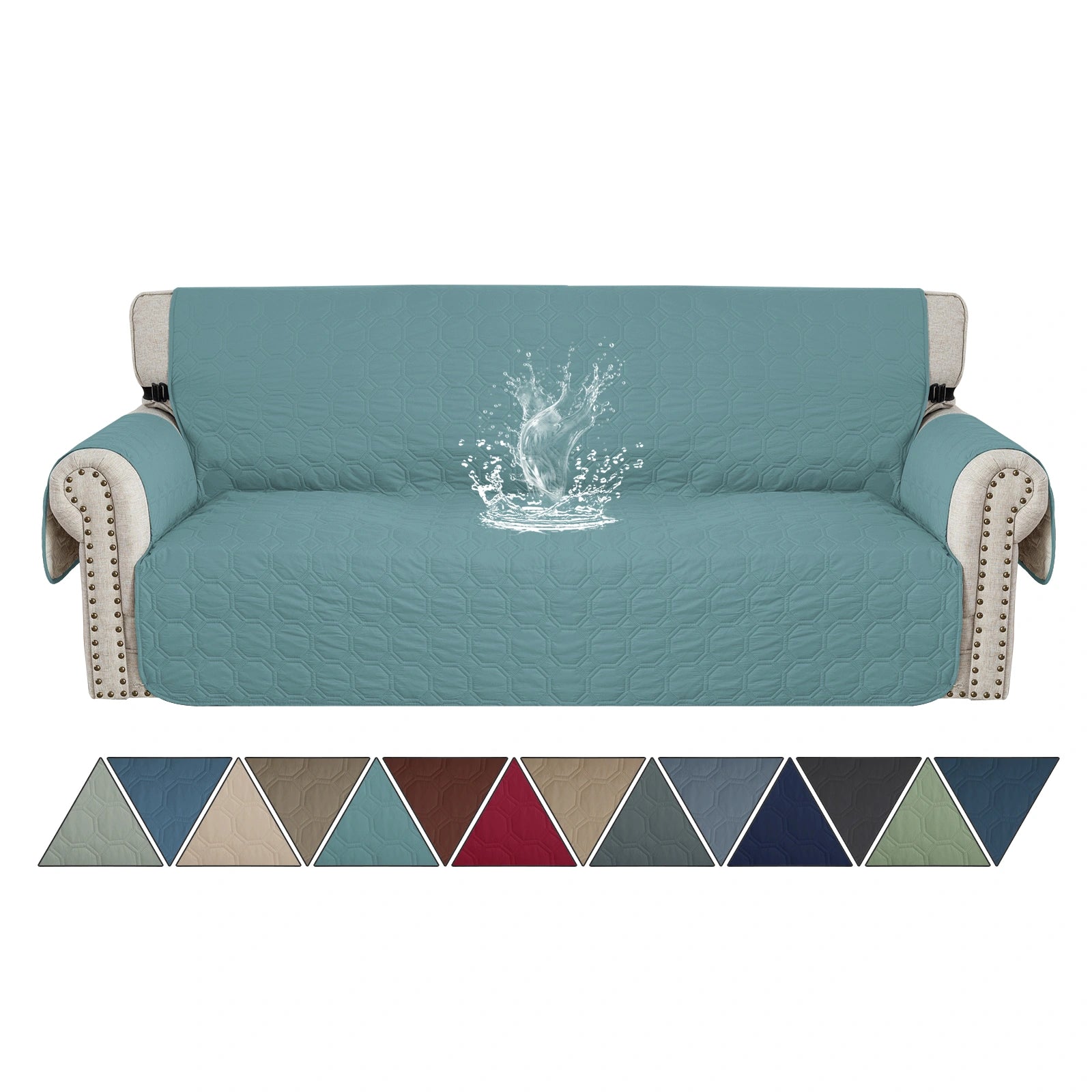 YSTYLE 4 Seater WaterProof Sofa Cover with Armrests,Elegant- for Dogs , Non-Slip and Scratch Resistant Design-Yuanbao Grid