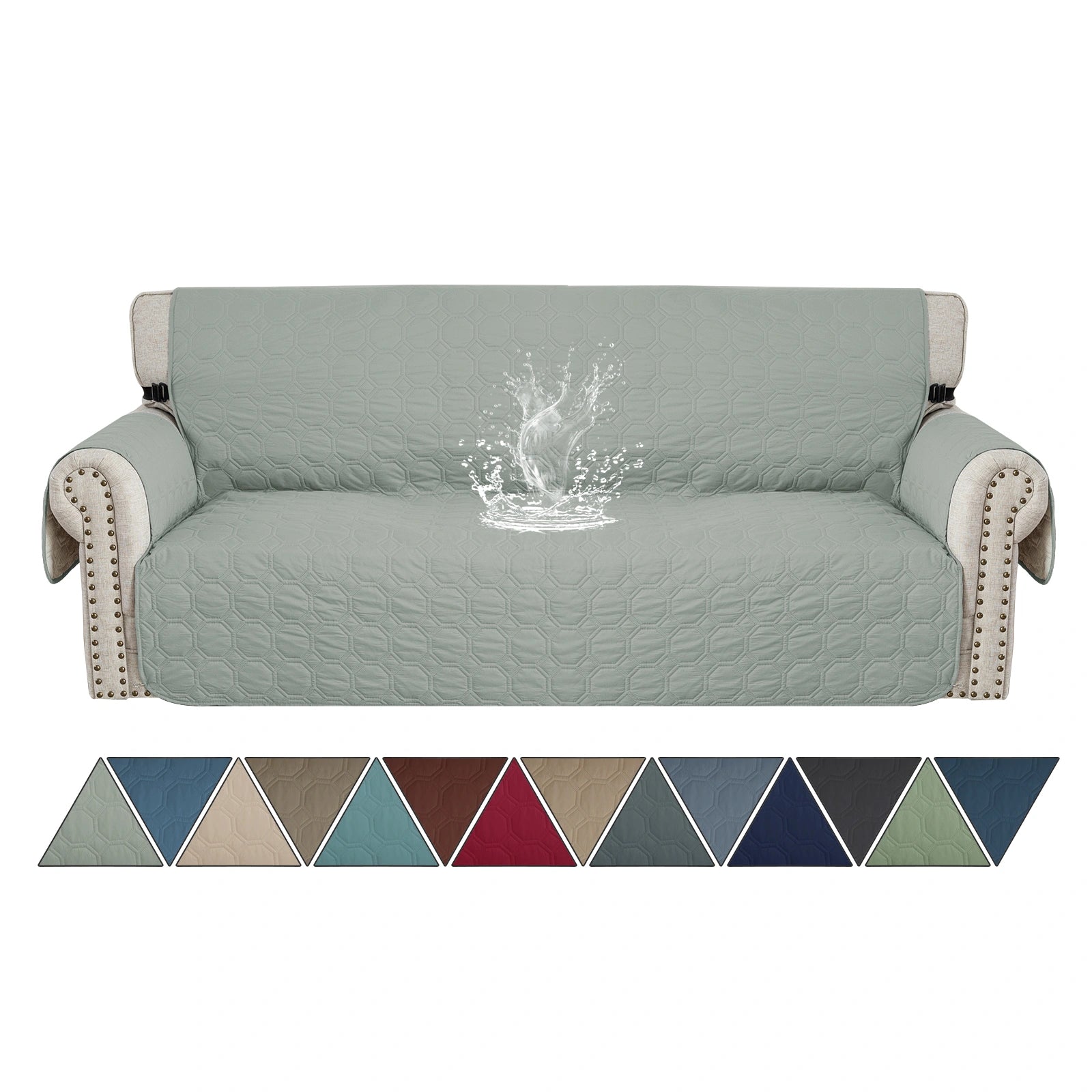 YSTYLE 3 Seater WaterProof Sofa Cover with Armrests,Elegant- for Dogs , Non-Slip and Scratch Resistant Design-Yuanbao Grid