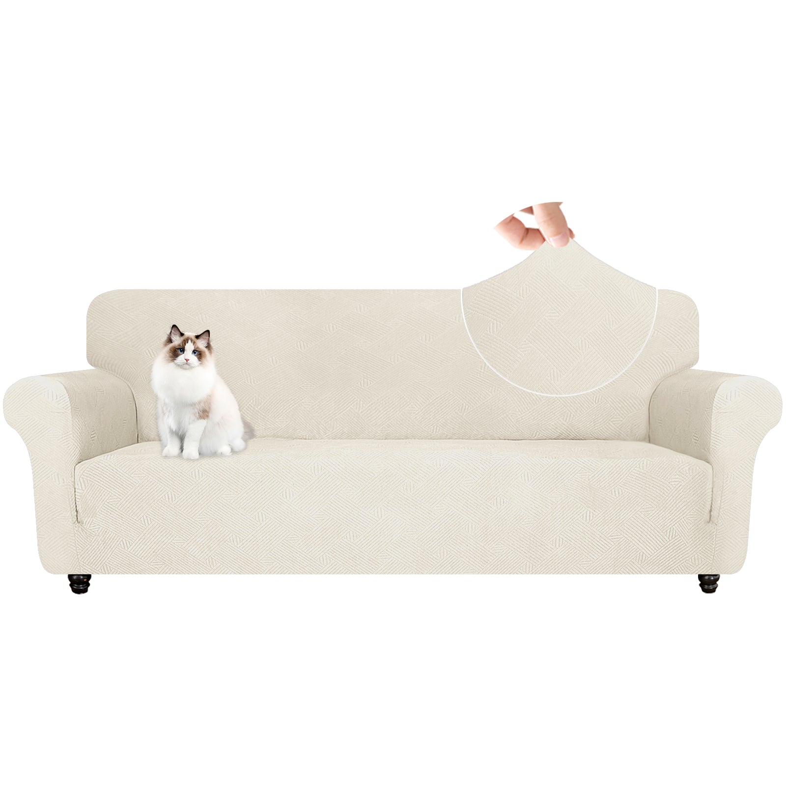 YSTYLE High Stretch 4 Seater Sofa Cover Anti Slip Washable-YSTYLE