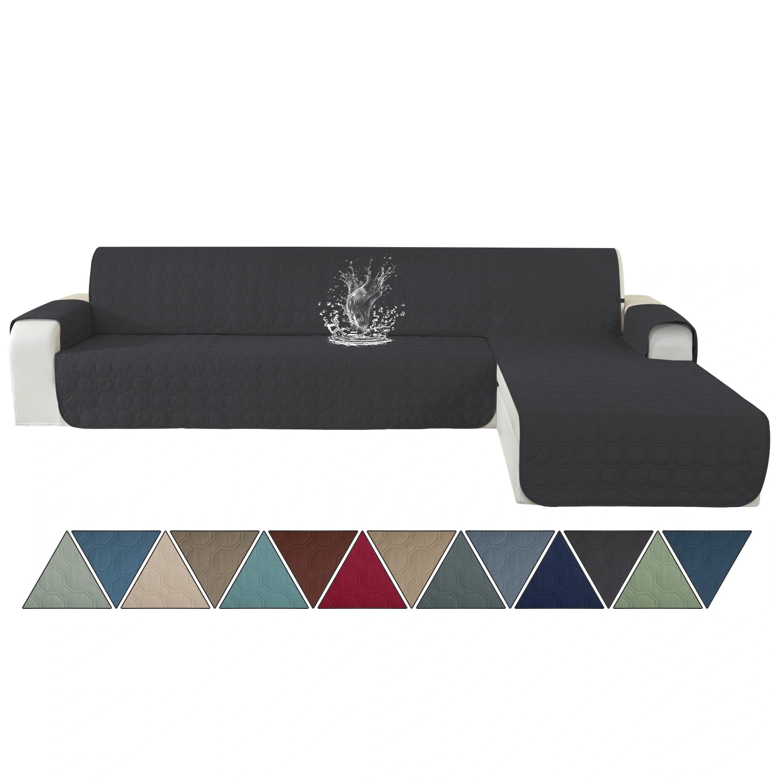 YSTYLE Waterproof 4 Seater Corner Sofa Cover Reversible Peninsula-YSTYLE