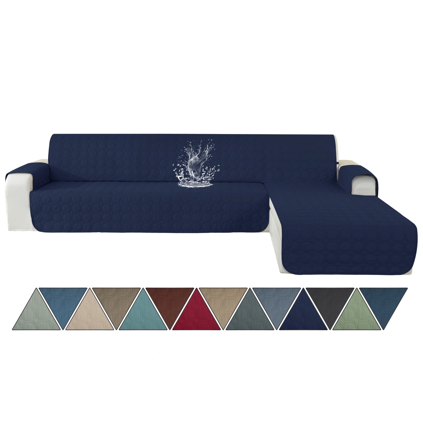 YSTYLE L-Shape for 4 Seater WaterProof Sofa Cover with Armrests,Elegant- for Dogs , Non-Slip and Scratch Resistant Design-Yuanbao Grid