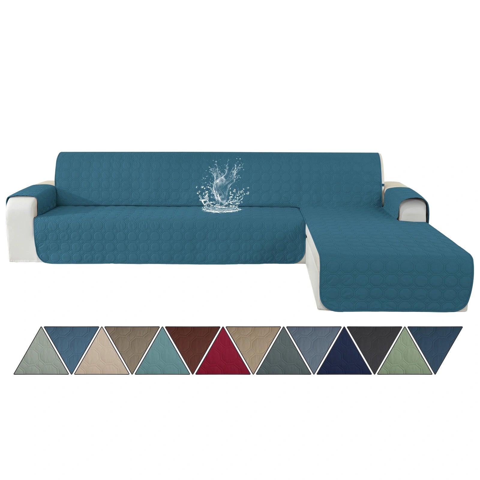 YSTYLE L-Shape for 4 Seater WaterProof Sofa Cover with Armrests,Elegant- for Dogs , Non-Slip and Scratch Resistant Design-Yuanbao Grid