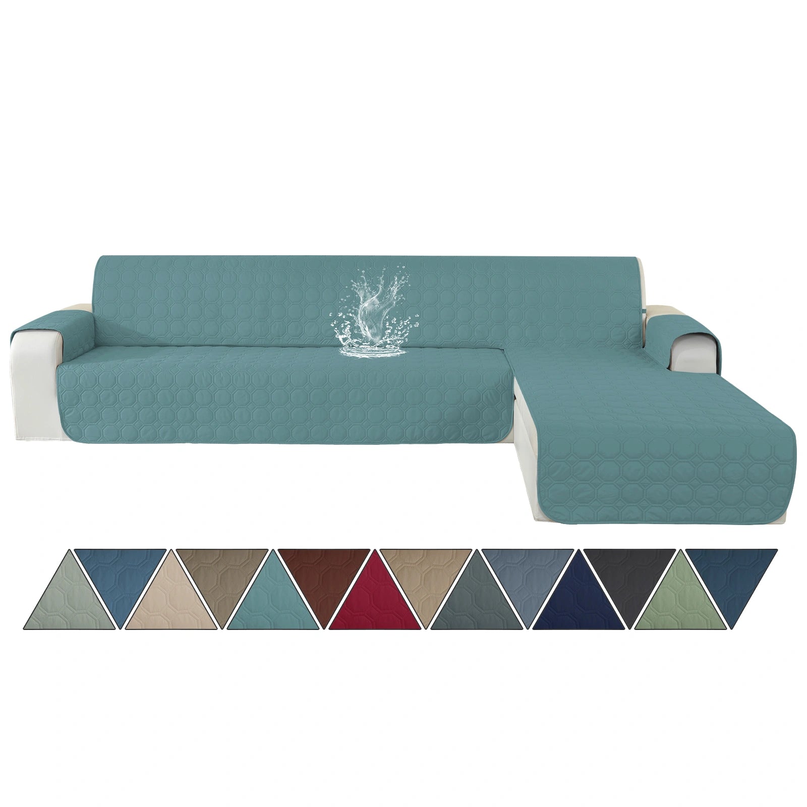 YSTYLE Waterproof 4 Seater Corner Sofa Cover Reversible Peninsula-YSTYLE