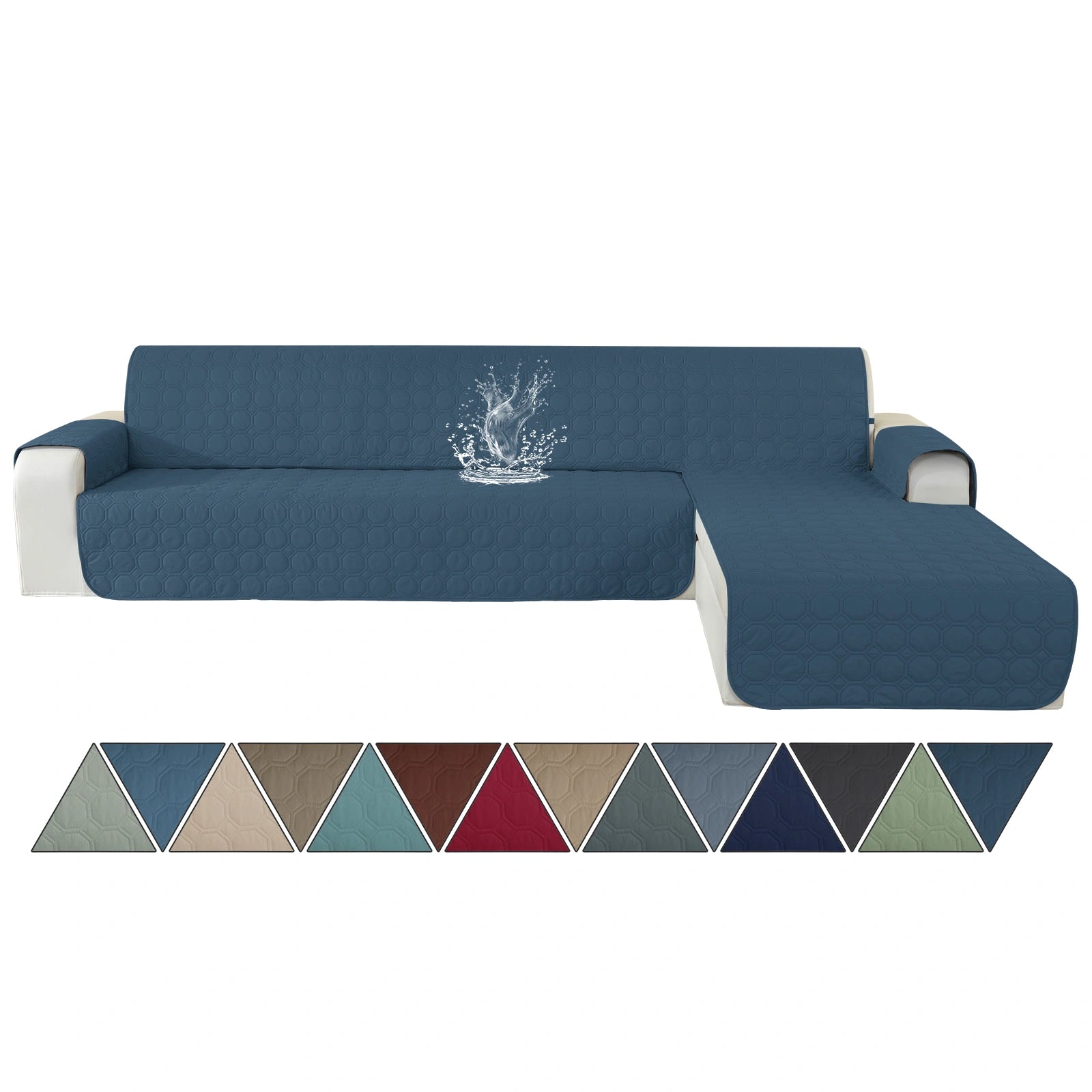 YSTYLE Waterproof 4 Seater Corner Sofa Cover Reversible Peninsula-YSTYLE