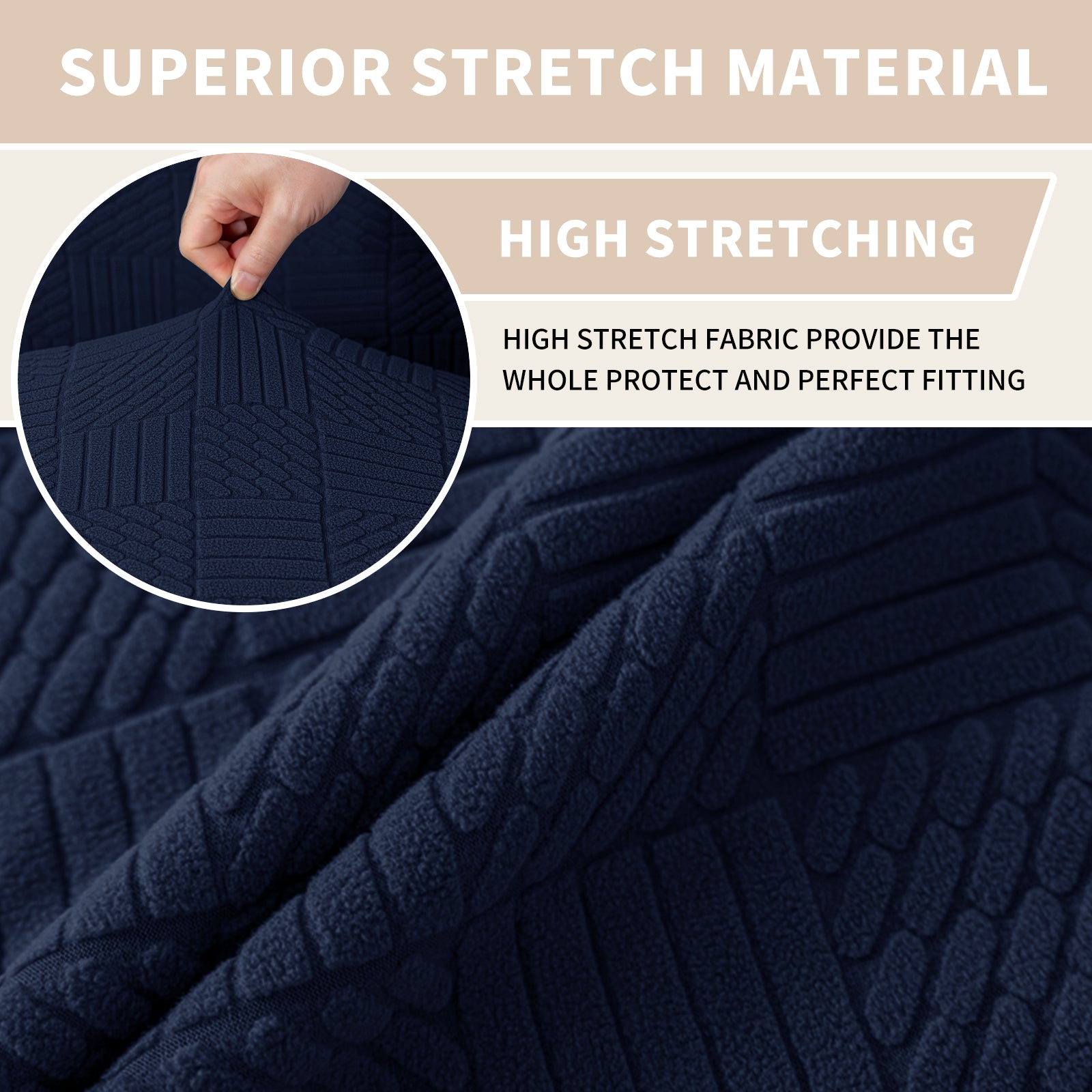 YSTYLE Universal 6 piezas fundas de silla, ajuste elástico, resistente a los arañazos, tela suave - cinco líneas.