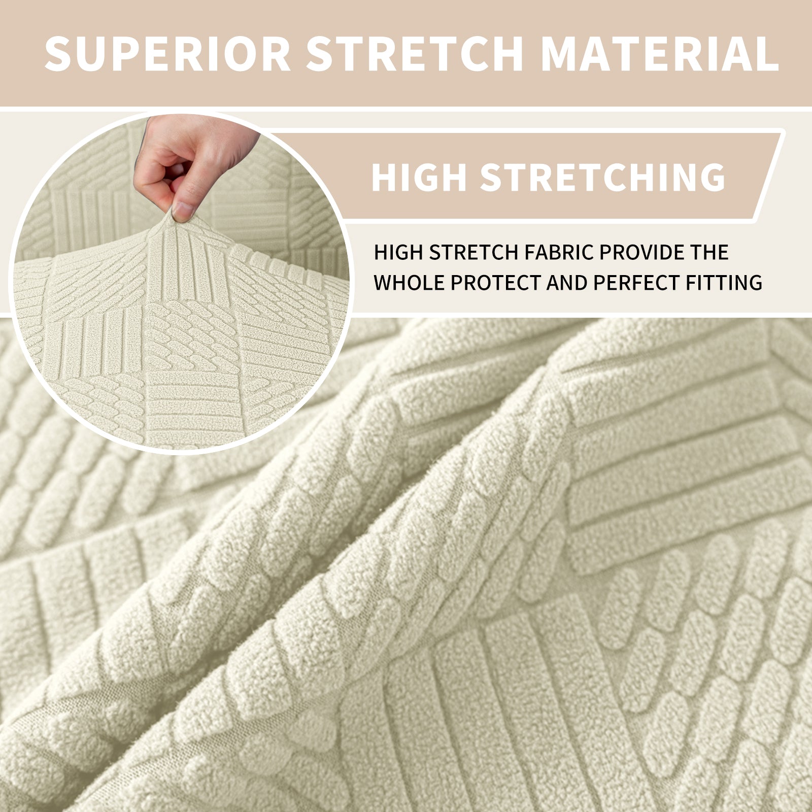 YSTYLE Universal 6 piezas fundas de silla, ajuste elástico, resistente a los arañazos, tela suave - cinco líneas.