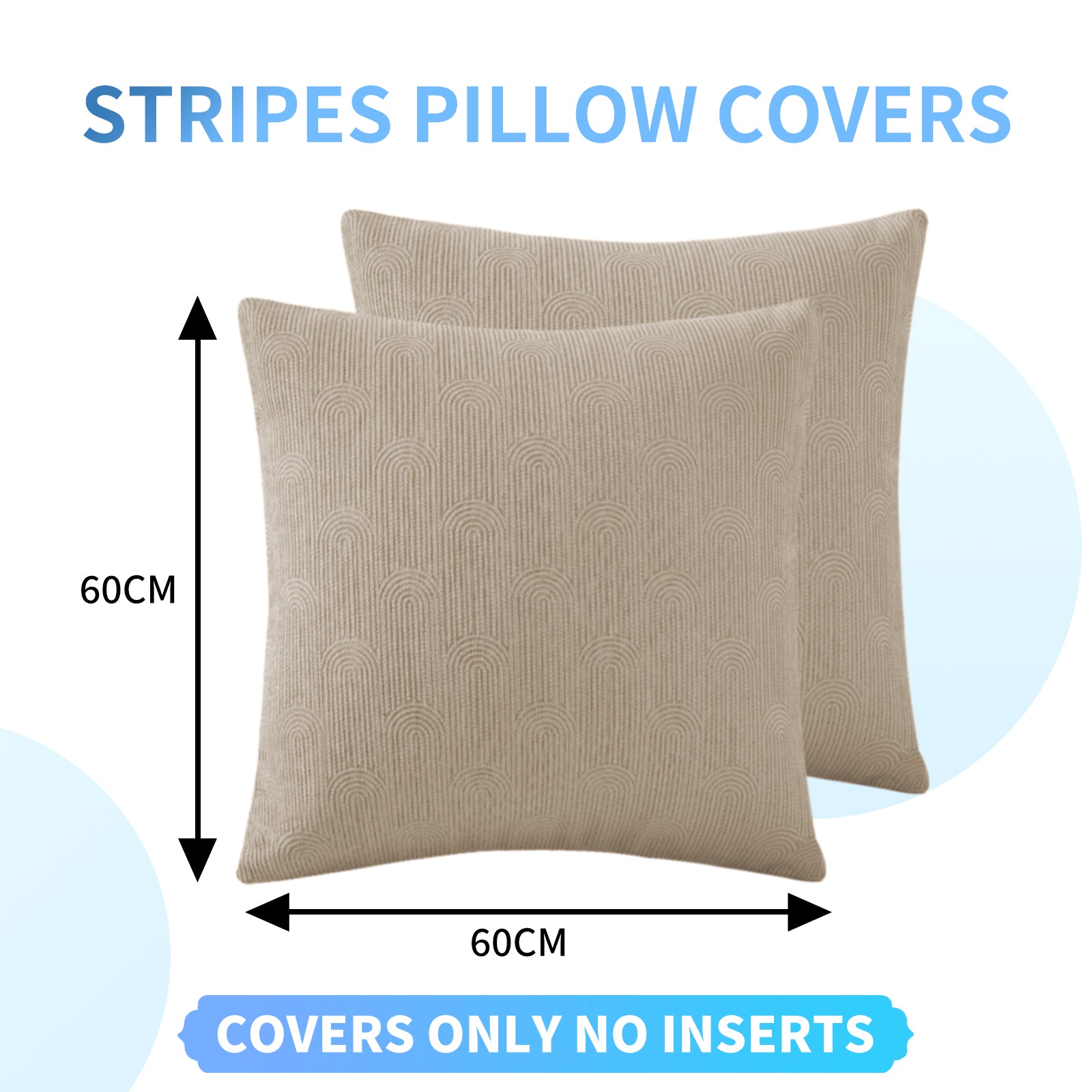 Ystyle Cushion Covers, 60 x 60 cm, Set of 2, Cushions for Sofa with Invisible Zip, Soft Cushion Cover, Modern, Washable, for Chair Bed, Living Room, Bedroom