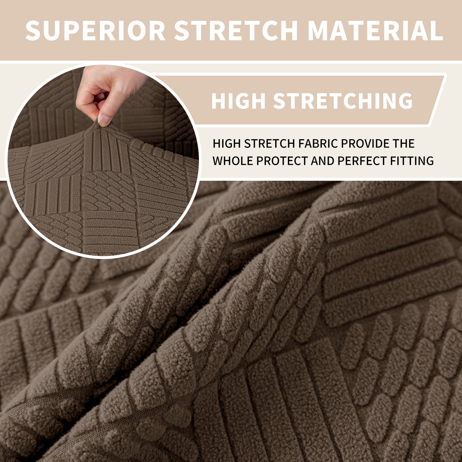 YSTYLE Universal 6 piezas fundas de silla, ajuste elástico, resistente a los arañazos, tela suave - cinco líneas.