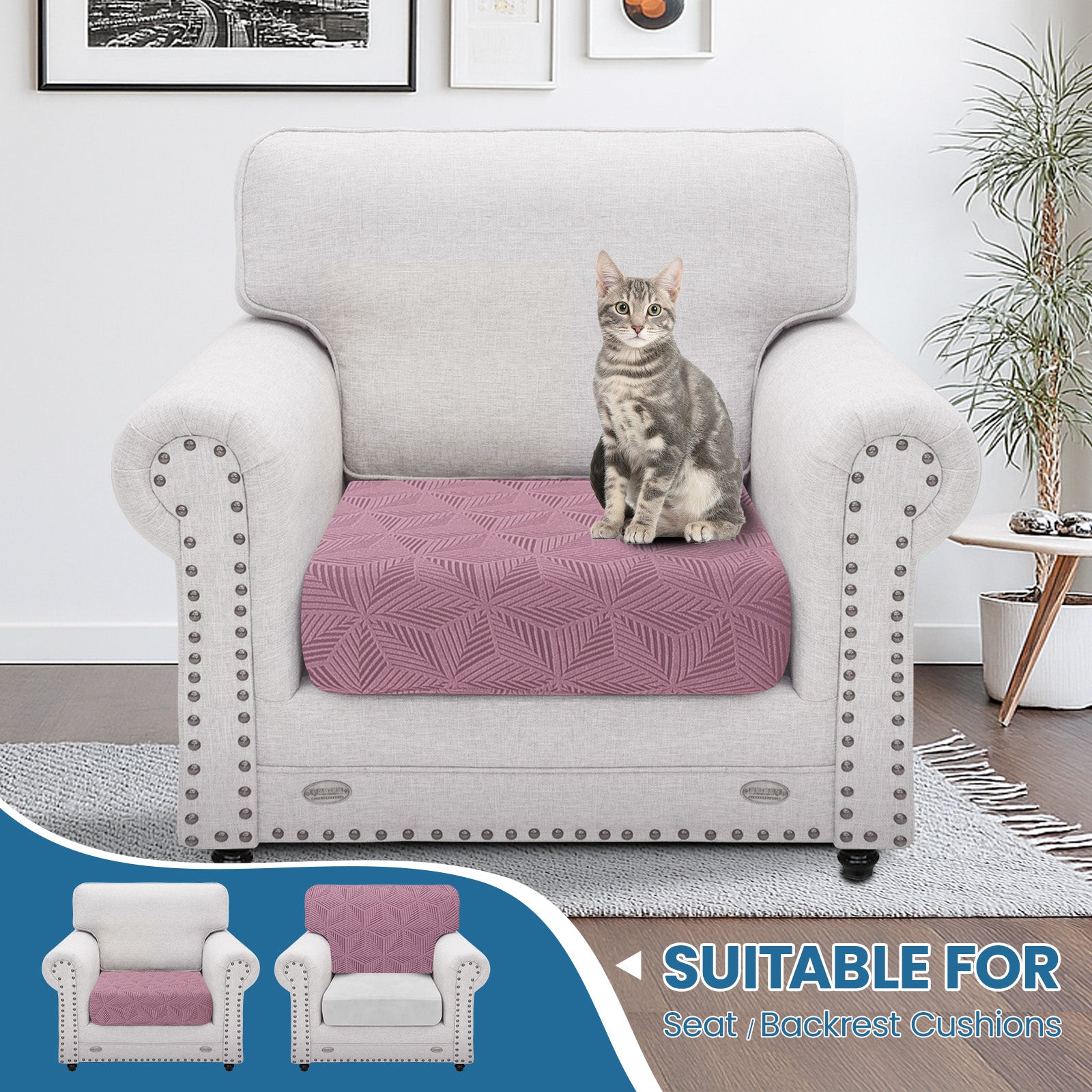 Ystyle Stretch Sofa Seat Cover 1 Seater Anti Slip Geometric-YSTYLE