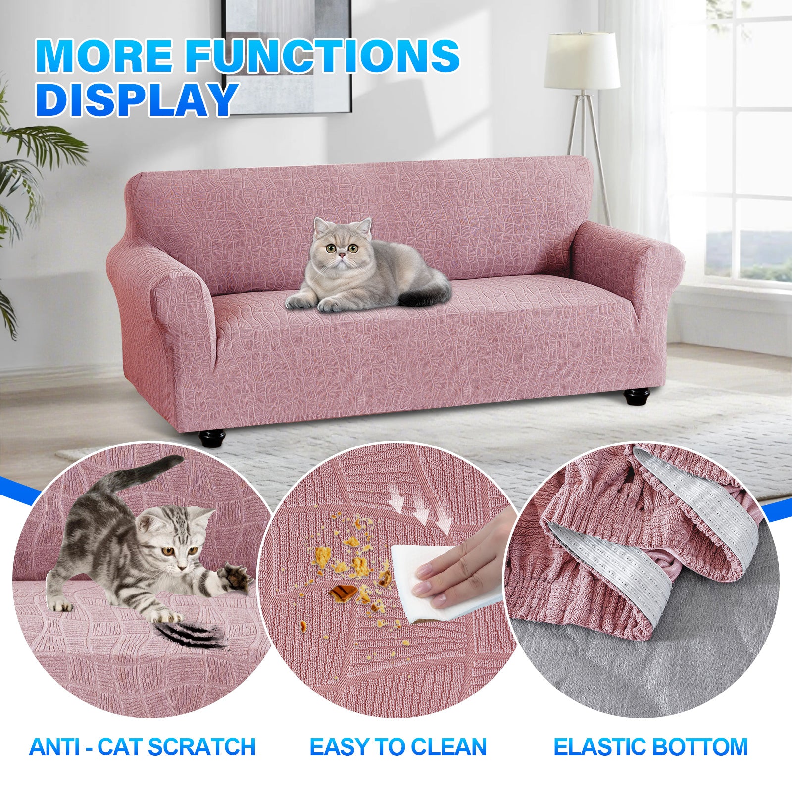 Ystyle Waterproof Stretch 4 Seater Sofa Cover Anti Slip-YSTYLE