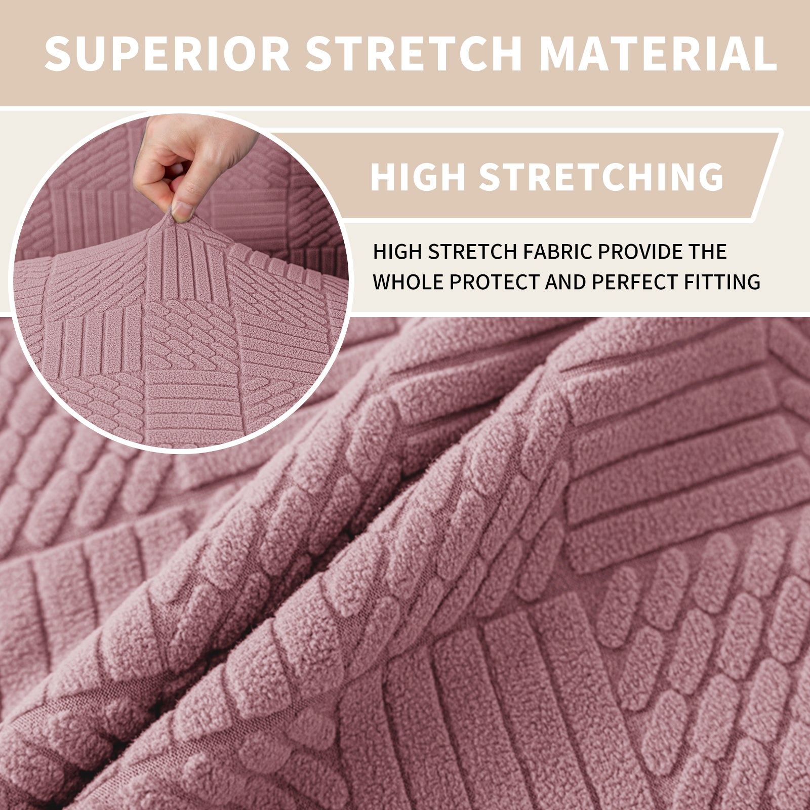 YSTYLE Universal 6 piezas fundas de silla, ajuste elástico, resistente a los arañazos, tela suave - cinco líneas.