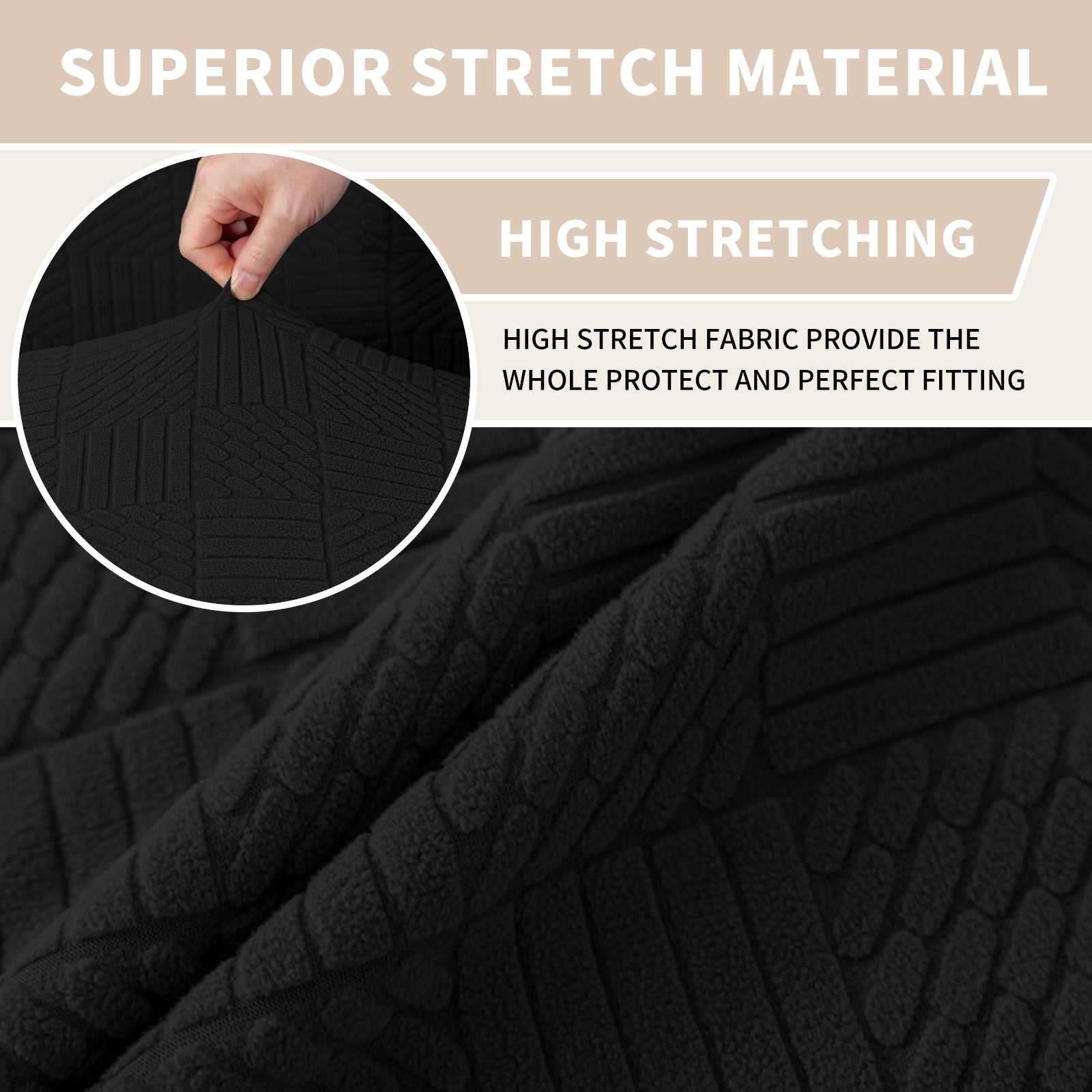 YSTYLE Universal 6 piezas fundas de silla, ajuste elástico, resistente a los arañazos, tela suave - cinco líneas.