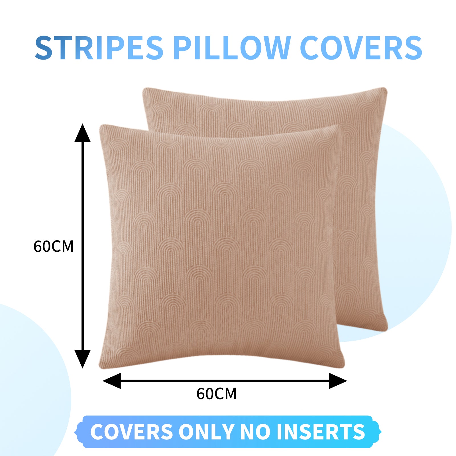 Ystyle Cushion Covers, 60 x 60 cm, Set of 2, Cushions for Sofa with Invisible Zip, Soft Cushion Cover, Modern, Washable, for Chair Bed, Living Room, Bedroom